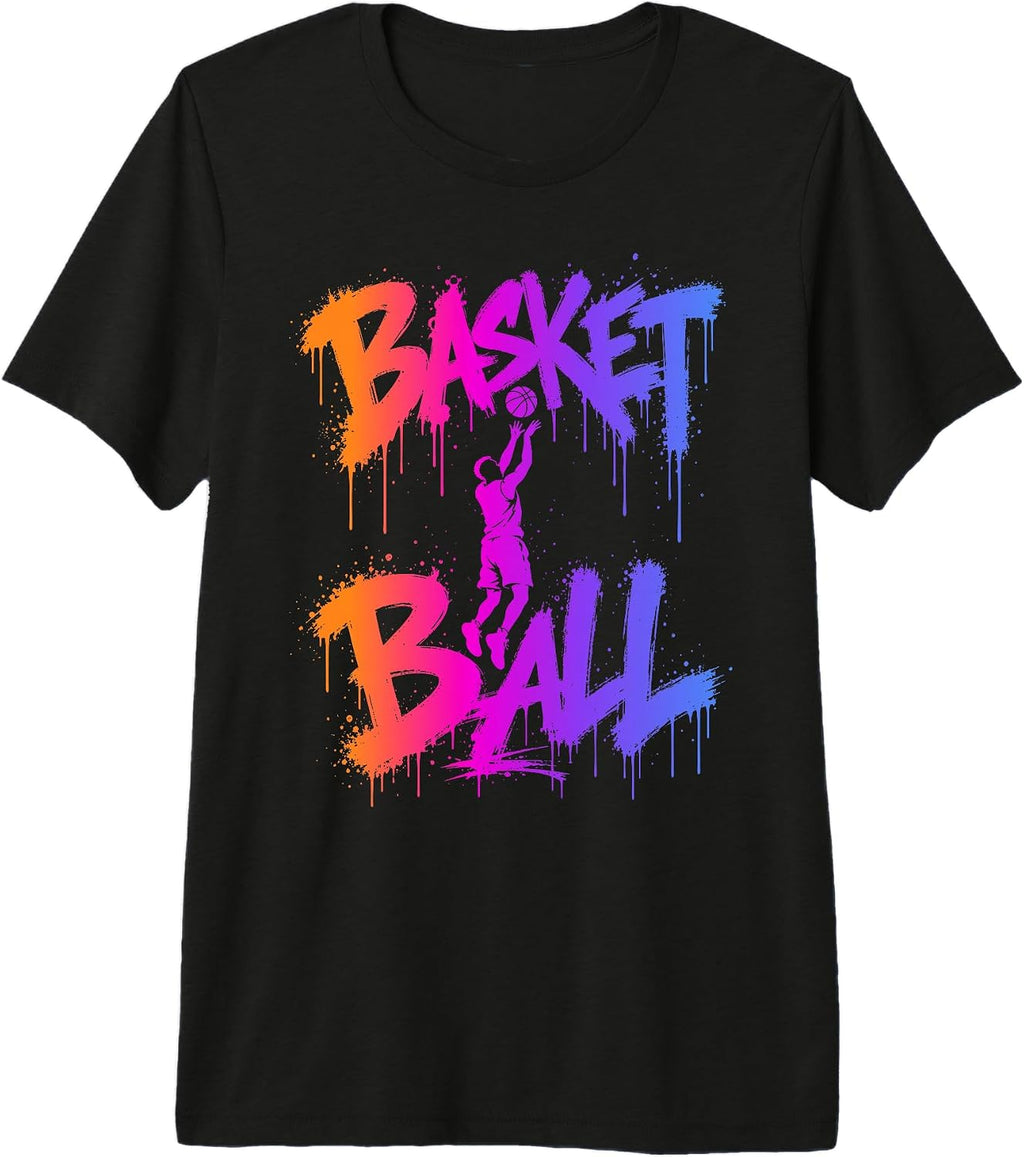 Basketball Player Sports Athlete Graffiti Design - Adult & Kids T-Shirts, Sweatshirts & Hoodies apparel design preview 1