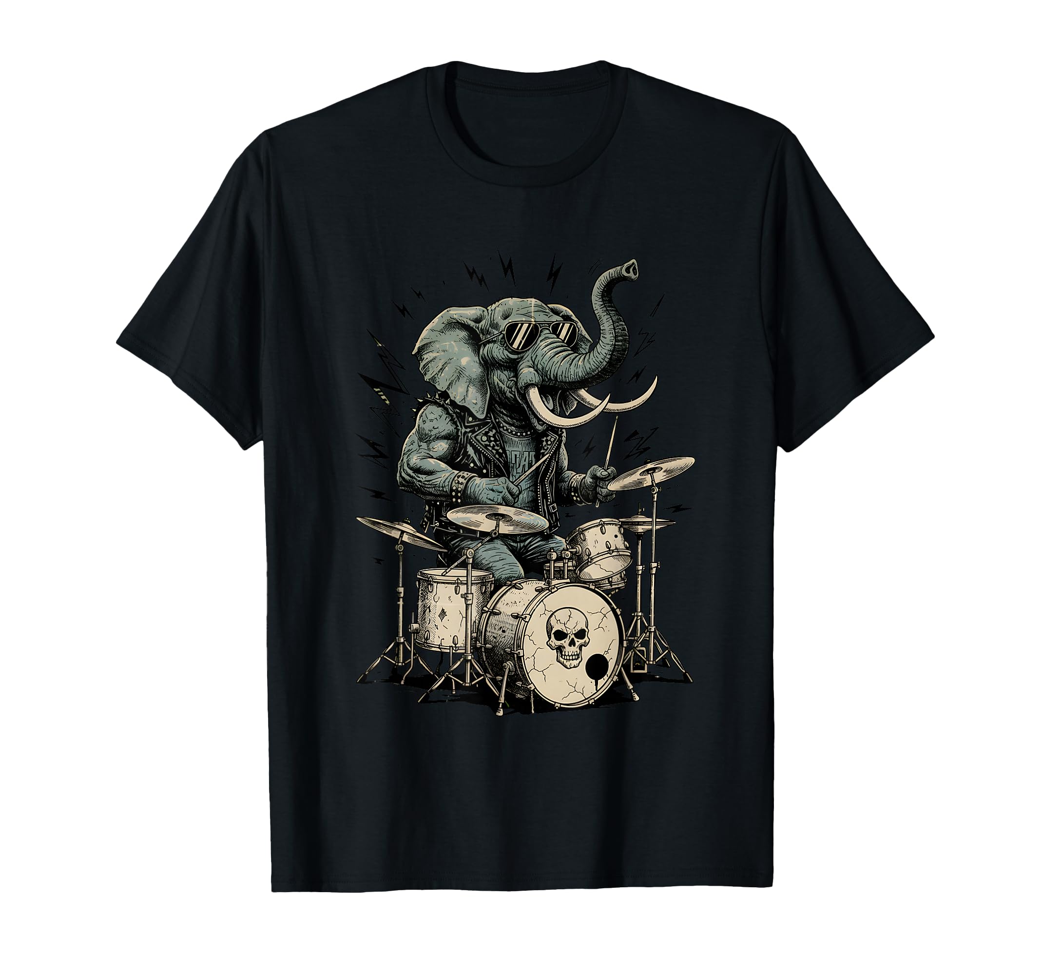 Elephant Drummer Rock Funny Band T-Shirt - Casual Everyday Wear for Adults - T-Shirt, Sweatshirt, Hoodie