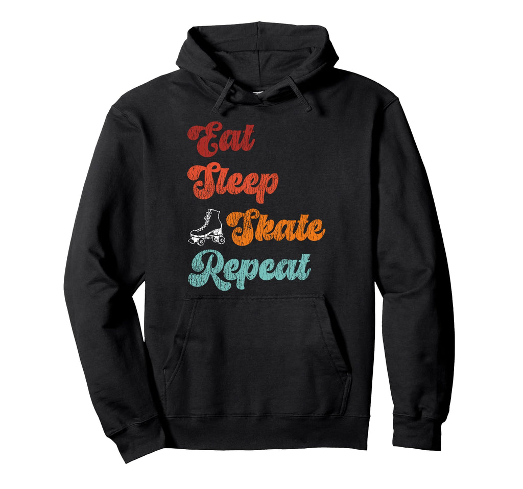 Roller Skating Skate 1970S Eat Sleep Hoodie - Graphic Print for Adults - T-Shirt, Sweatshirt, Hoodie