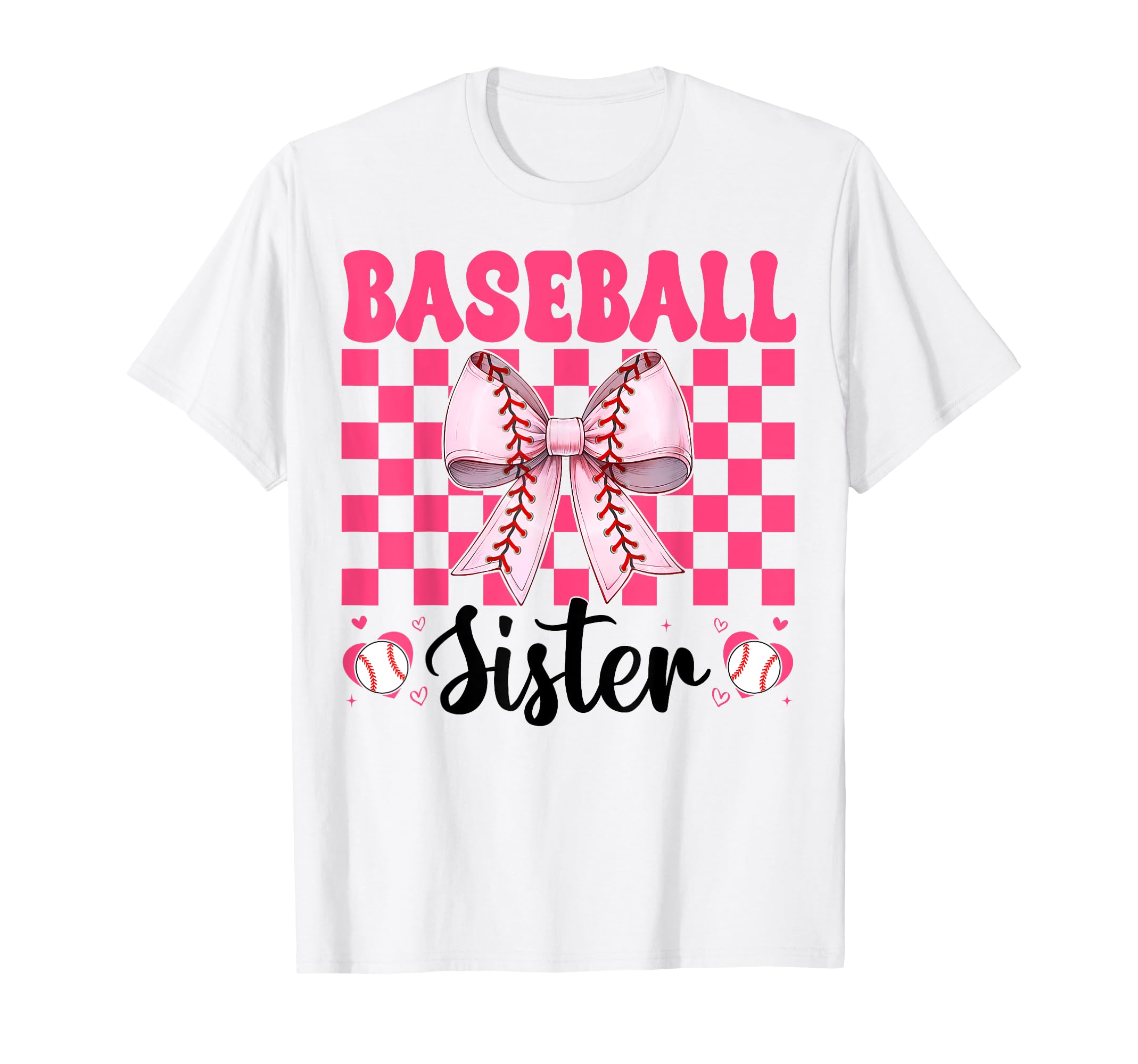 Baseball Sister Baseball Coquette Bow T-Shirt - Fun Novelty Design Unisex - T-Shirt, Sweatshirt, Hoodie