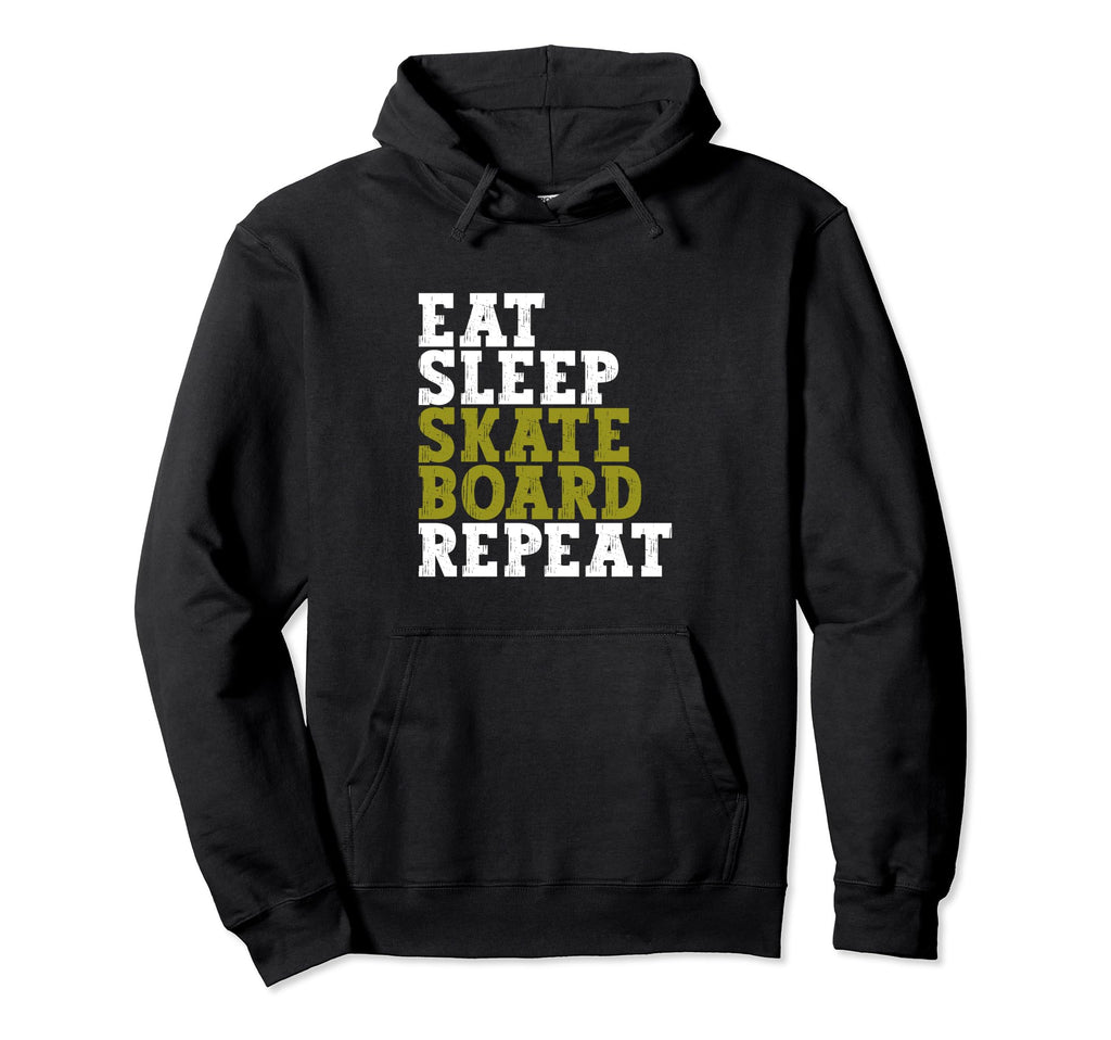 Eat Sleep Skateboard Repeat Funny Hoodie - Aesthetic Graphic Men Women - T-Shirt, Sweatshirt, Hoodie