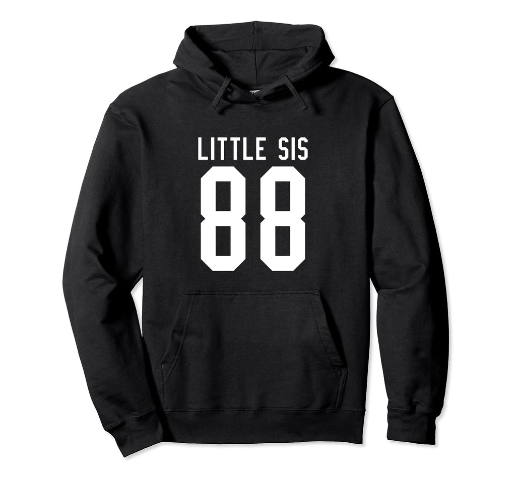 Number 88 Little Sis Biggest Fan Football Hoodie - Trendy Graphic Unisex - T-Shirt, Sweatshirt, Hoodie