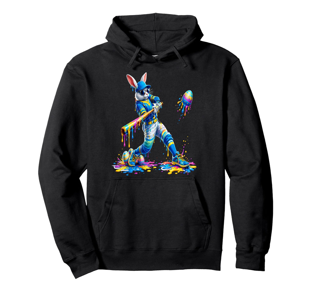 Easter Baseball Bunny Batter Eggs Drip Hoodie - Trendy Graphic Unisex - T-Shirt, Sweatshirt, Hoodie
