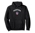 Montana Sports Usa Flag Distressed Hoodie - Fun Novelty Design Unisex - T-Shirt, Sweatshirt, Hoodie