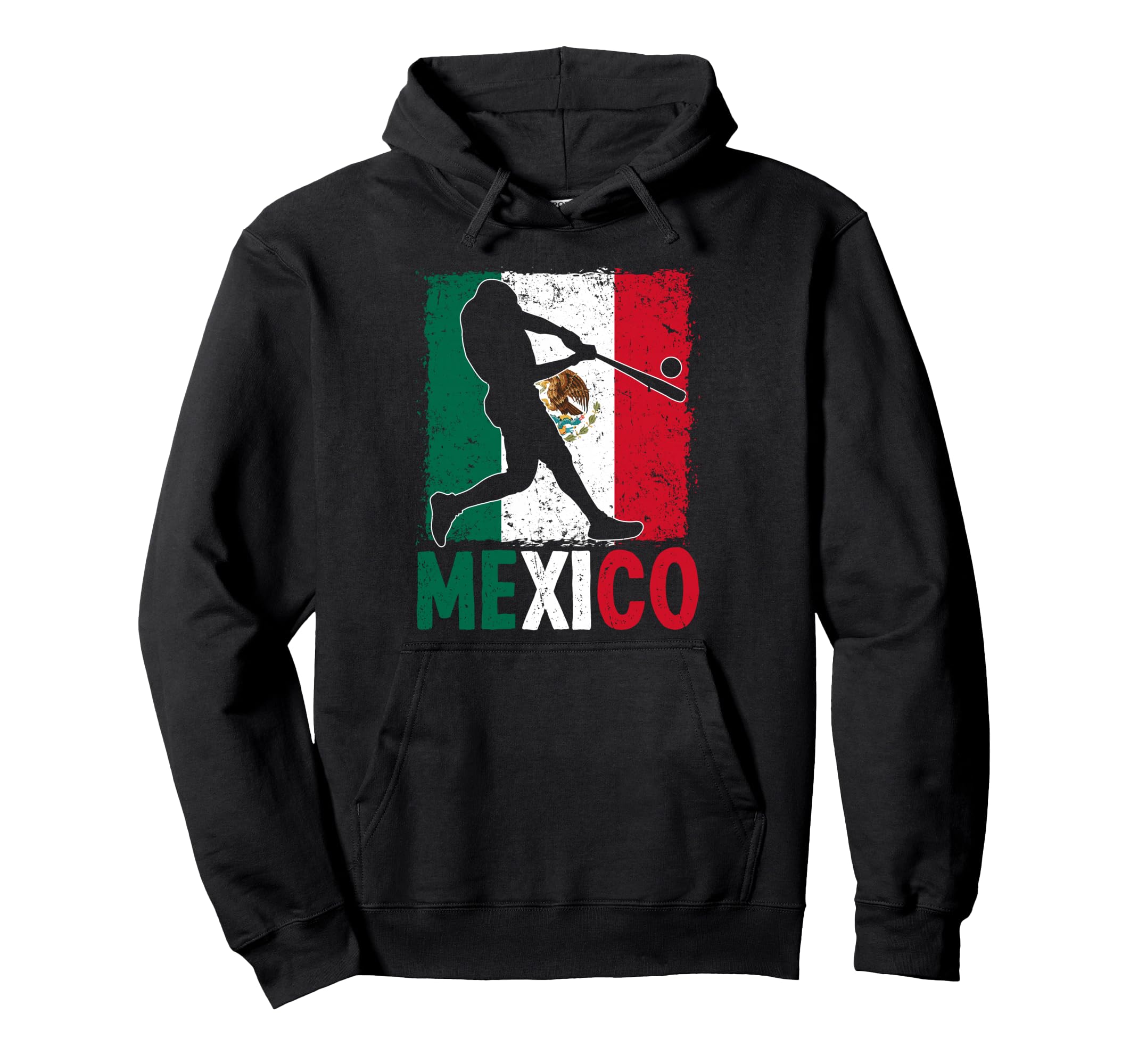 Mexican Baseball Player Mexico Flag Hoodie - Casual Everyday Wear Unisex - T-Shirt, Sweatshirt, Hoodie