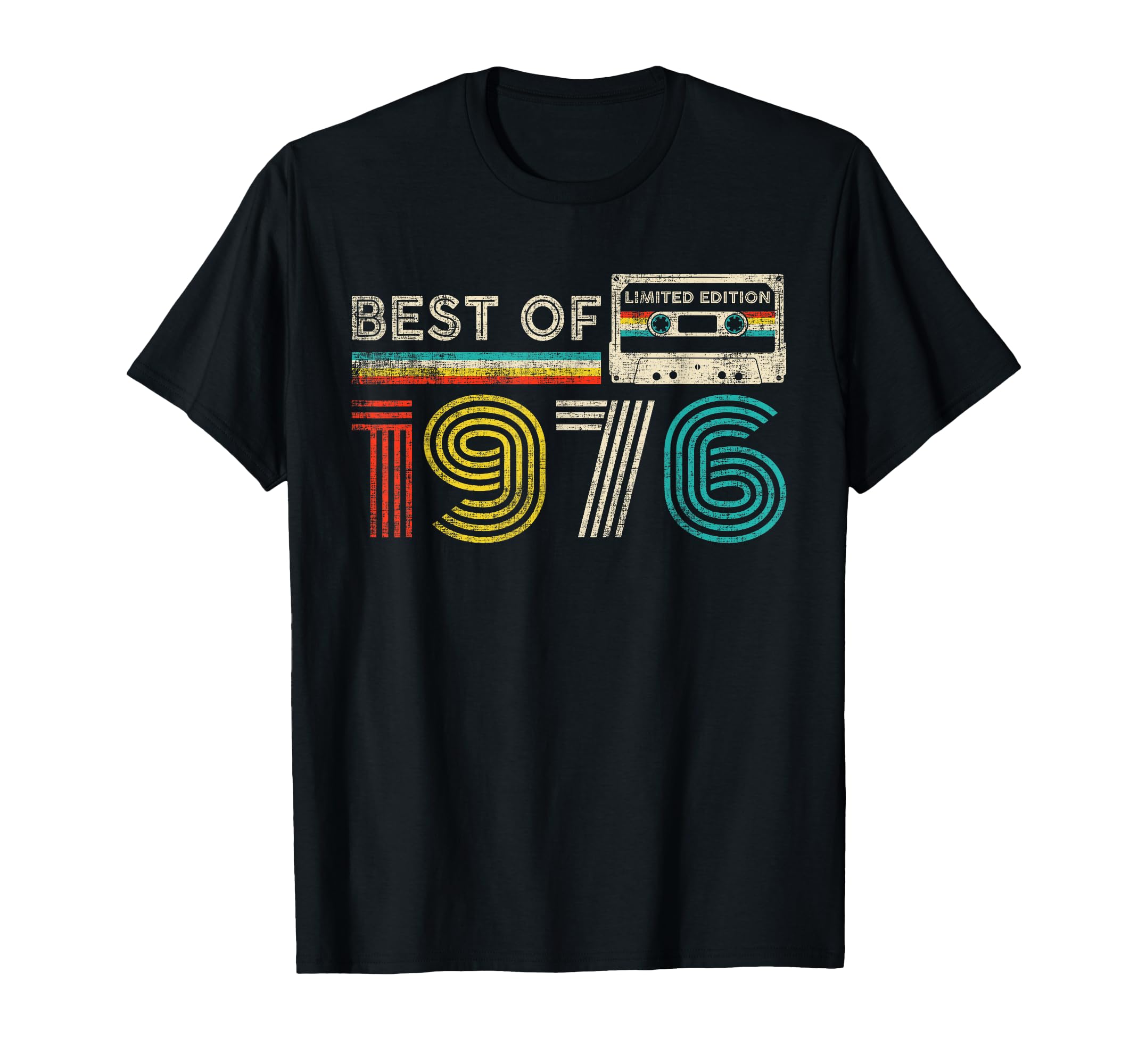 Best 1976 Birthday 1976 Cassette Tape T-Shirt - Graphic Print Unisex - T-Shirt, Sweatshirt, Hoodie