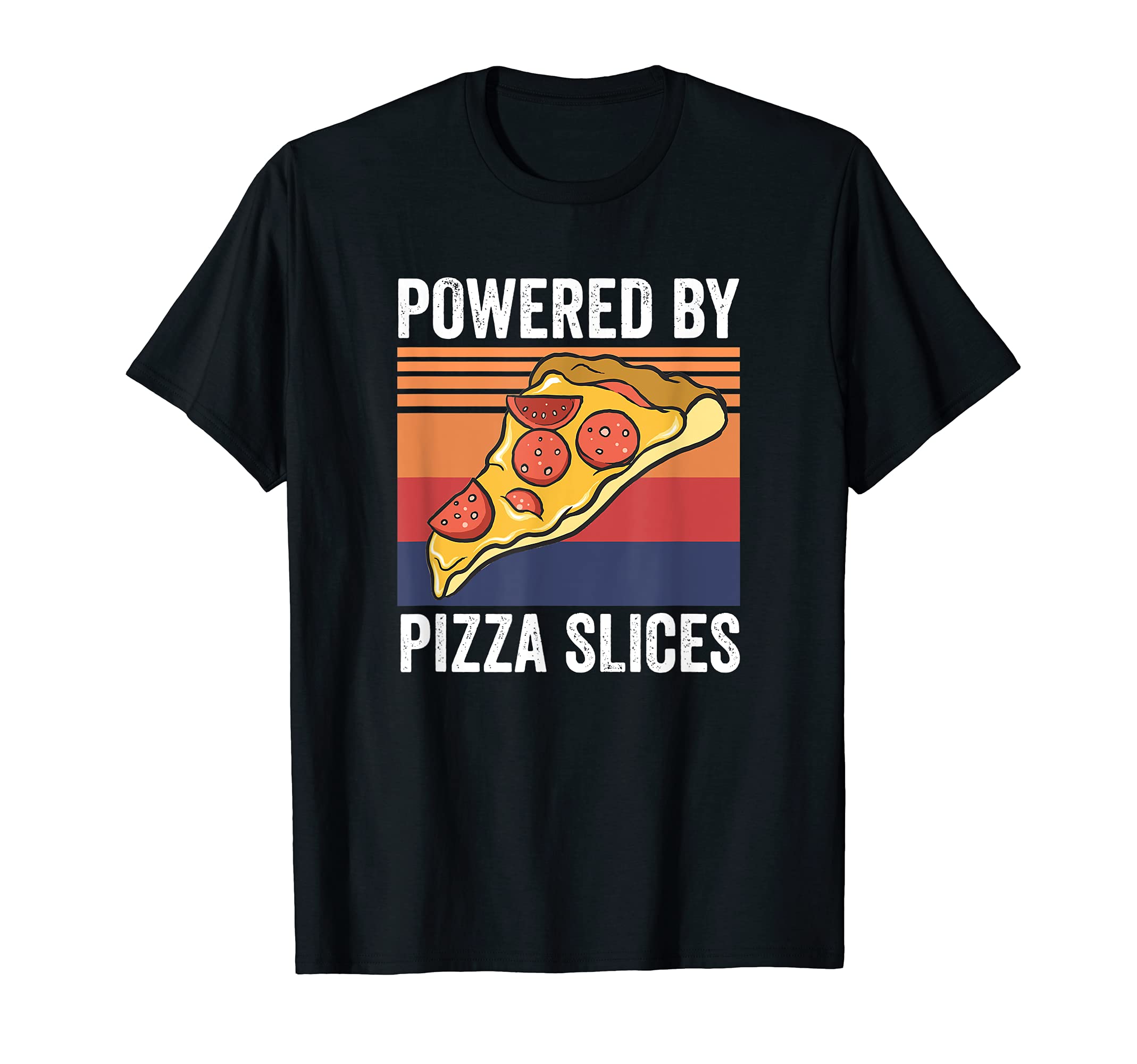 Powered Pizza Slices Funny Sunset T-Shirt - Unique Graphic for Adults - T-Shirt, Sweatshirt, Hoodie