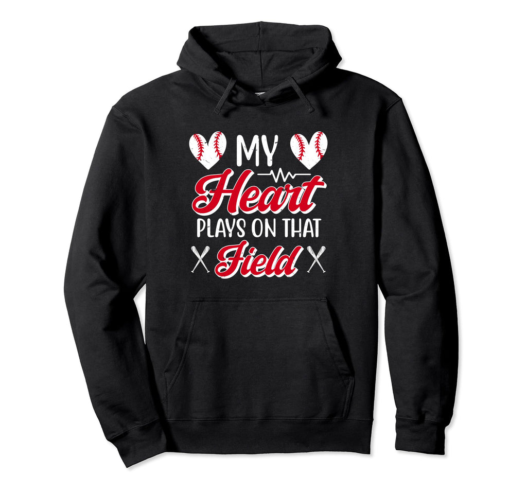 Baseball Girlfriend Heart Hoodie - Minimalist Print Men Women - T-Shirt, Sweatshirt, Hoodie
