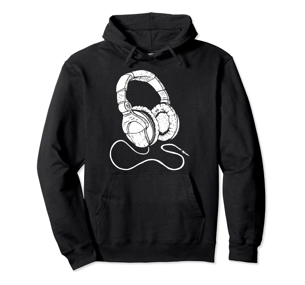 Hip Hop Over Ear Headphones Old Hoodie - Casual Everyday Wear Unisex - T-Shirt, Sweatshirt, Hoodie
