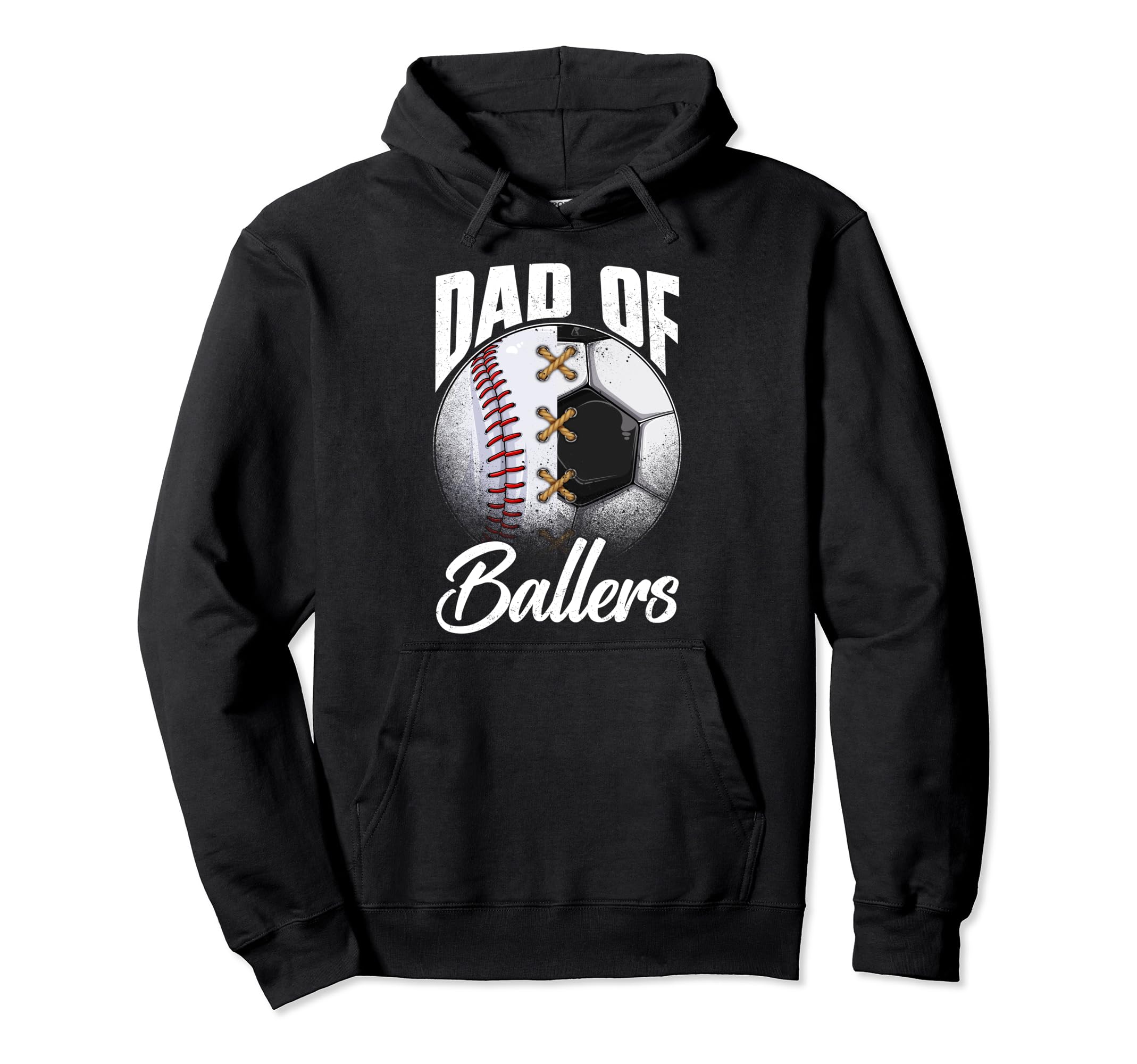 Dad Ballers Soccer Baseball Lover Fan Hoodie - Aesthetic Graphic Men Women - T-Shirt, Sweatshirt, Hoodie