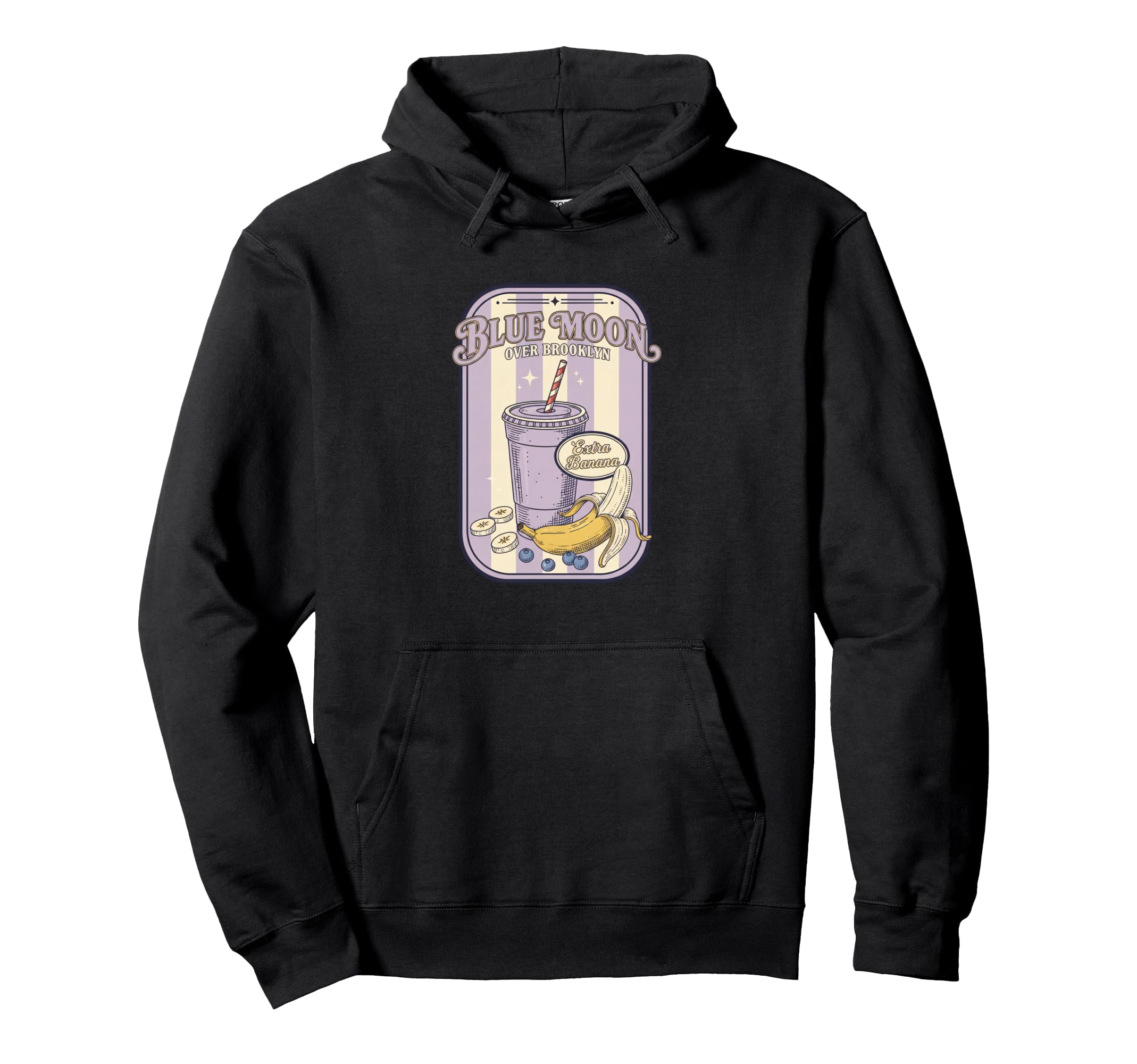 Blue Moon Over Brooklyn Extra Banana Hoodie - Custom Art Print Unisex - T-Shirt, Sweatshirt, Hoodie
