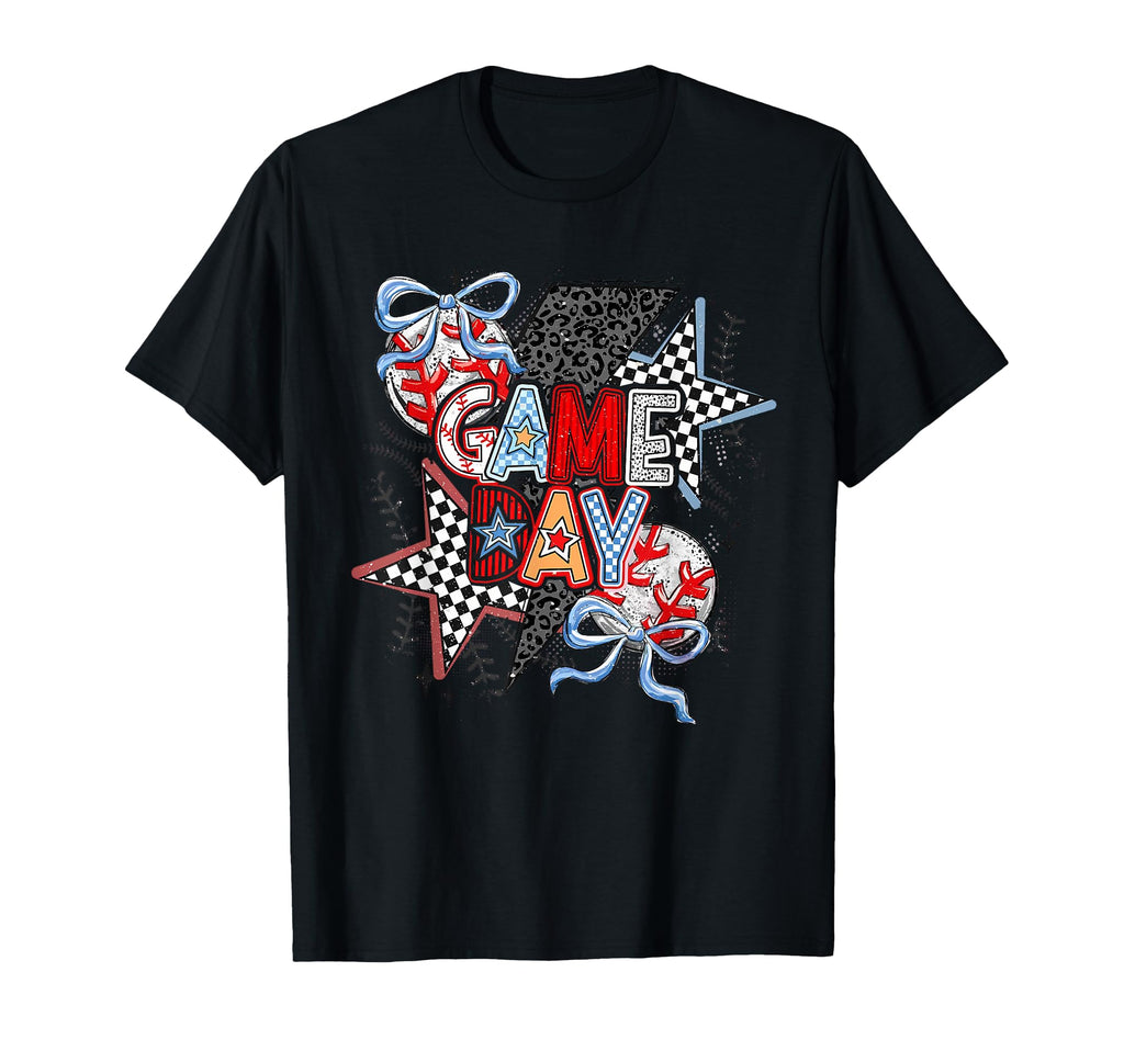 Coquette Bow Game Day Baseball T-Shirt - Minimalist Print Men Women - T-Shirt, Sweatshirt, Hoodie