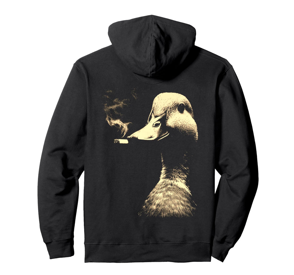 Funny Grunge Smoking Duck Animal Hoodie - Custom Art Print for Adults - T-Shirt, Sweatshirt, Hoodie