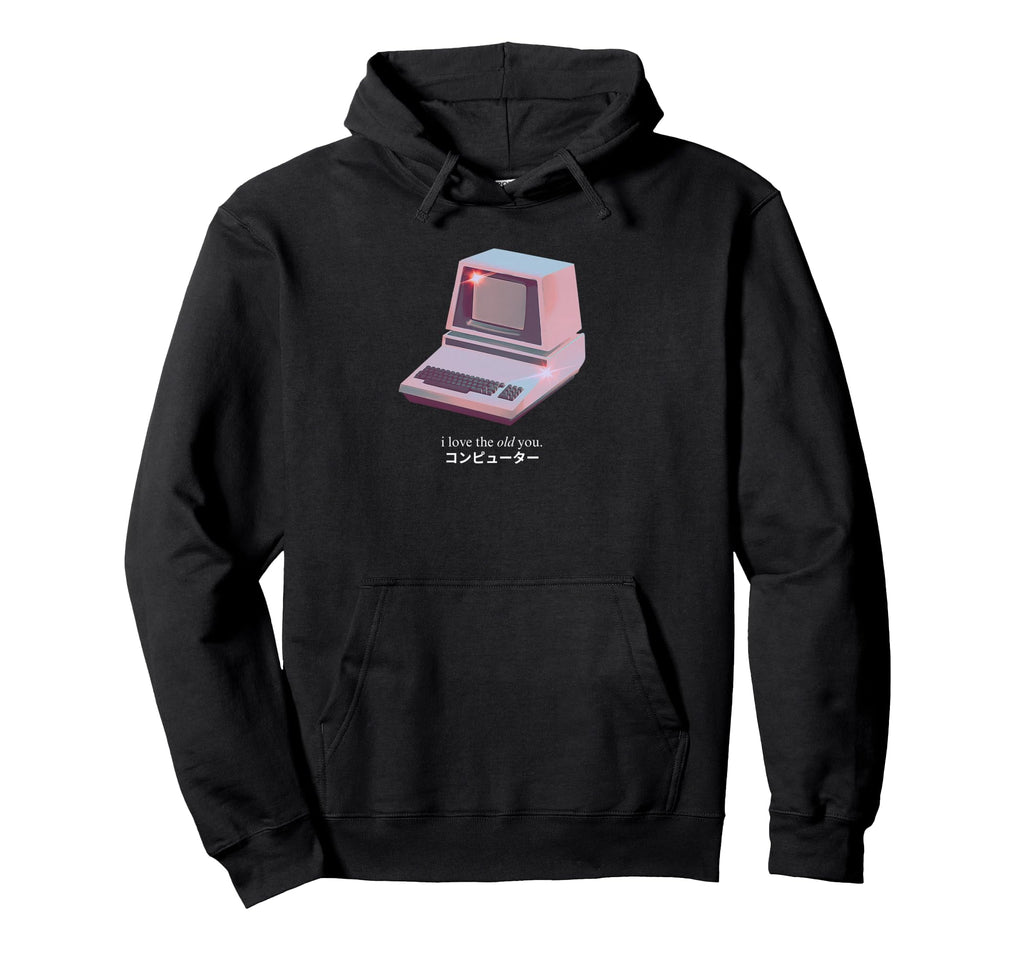 Vaporwave Aesthetic Old Computer Hoodie - Casual Everyday Wear Men Women - T-Shirt, Sweatshirt, Hoodie