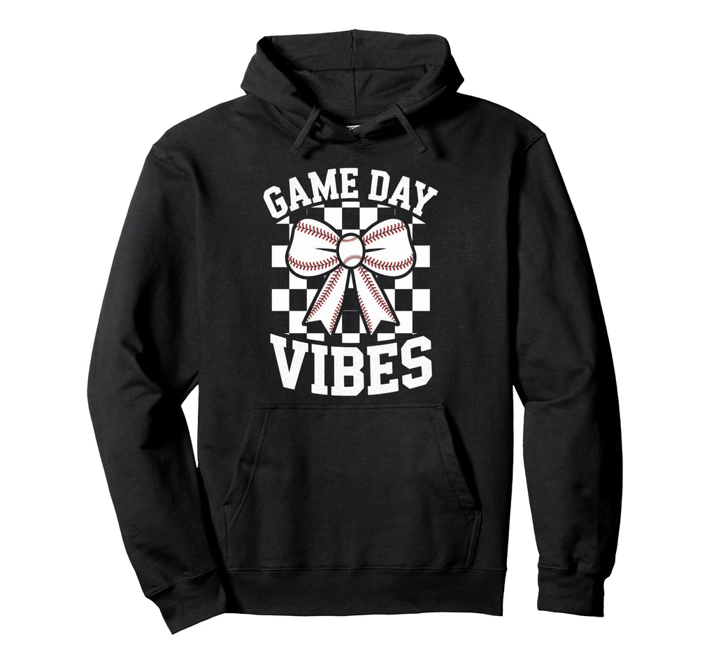 Game Day Vibes Coquette Bow Baseball Hoodie - Novelty Apparel Men Women - T-Shirt, Sweatshirt, Hoodie