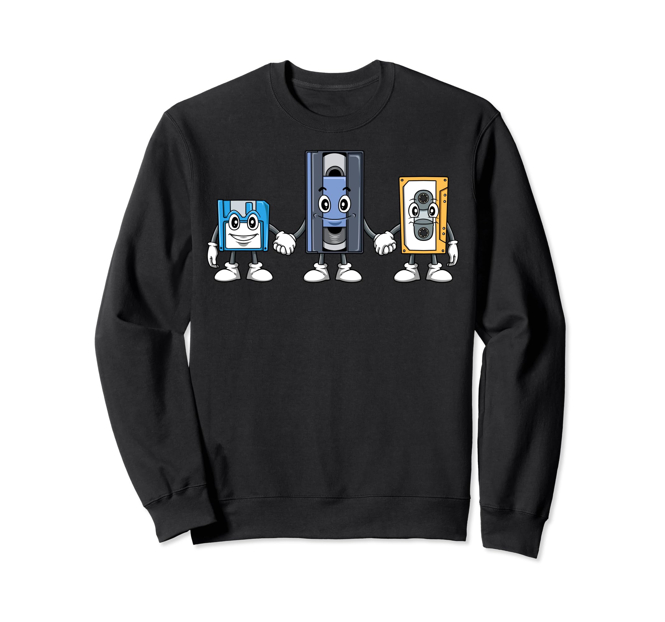 Funny Floppy Disk And Vcr Tape Sweatshirt - Casual Everyday Wear Men Women - T-Shirt, Sweatshirt, Hoodie