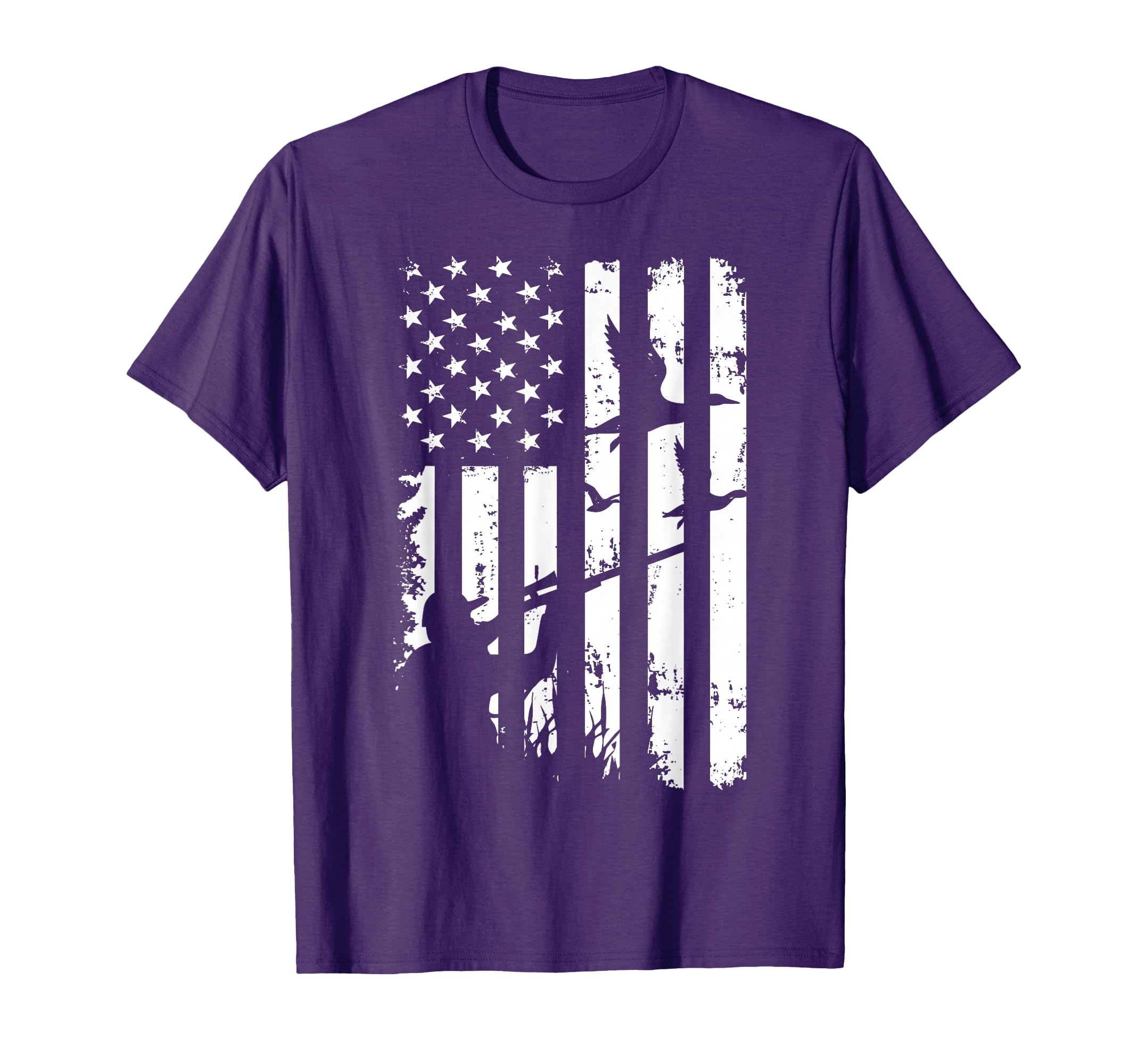 Distressed American Usa Flag Duck T-Shirt - Casual Everyday Wear Unisex - T-Shirt, Sweatshirt, Hoodie