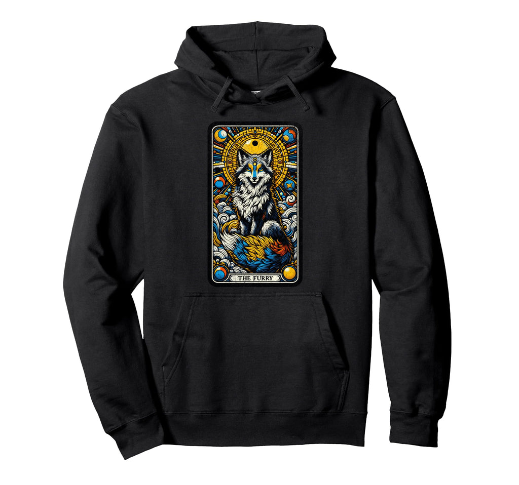 Furry Tarot Card Wolf Zodiac Celestial Hoodie - Graphic Print Unisex - T-Shirt, Sweatshirt, Hoodie