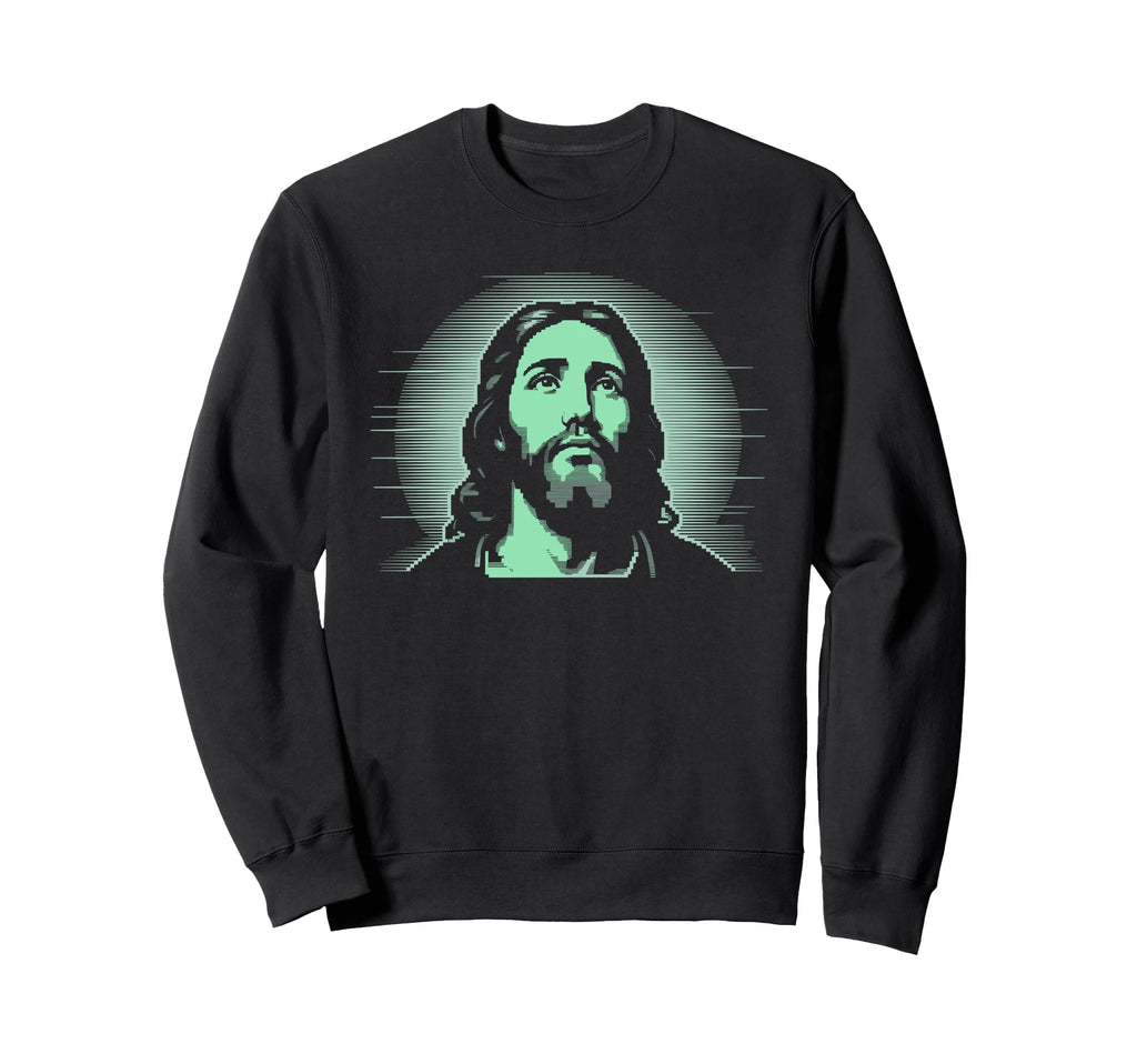 Pixel Jesus Arcade Christian Gamer Sweatshirt - Trendy Graphic Unisex - T-Shirt, Sweatshirt, Hoodie