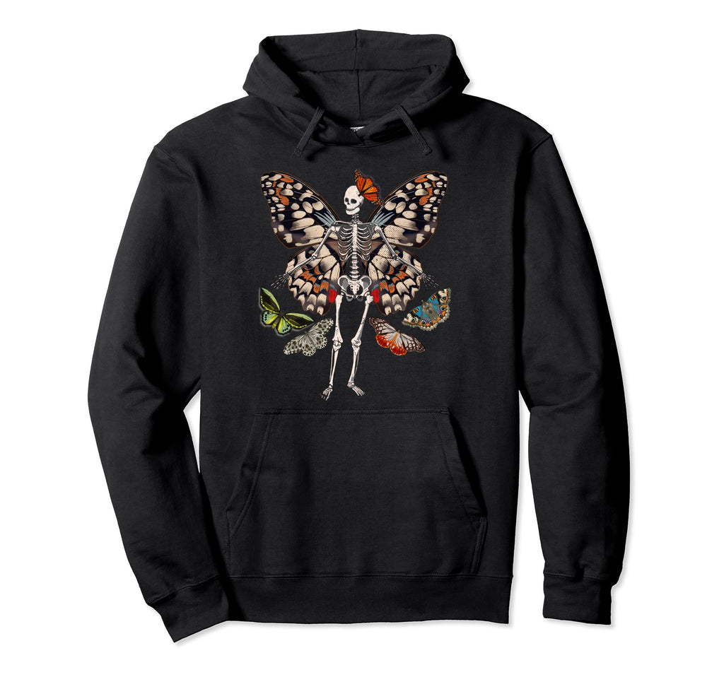 Goth Fairycore Grunge Butterfly Wing Hoodie - Minimalist Print Men Women - T-Shirt, Sweatshirt, Hoodie