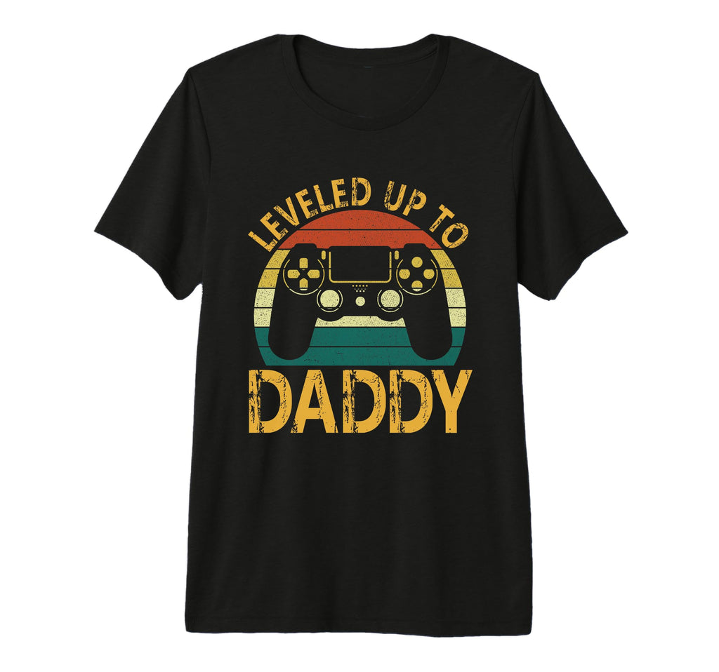 Mens New Dad Fathers Day Leveled Up To T-Shirt - Trendy Graphic Unisex - T-Shirt, Sweatshirt, Hoodie