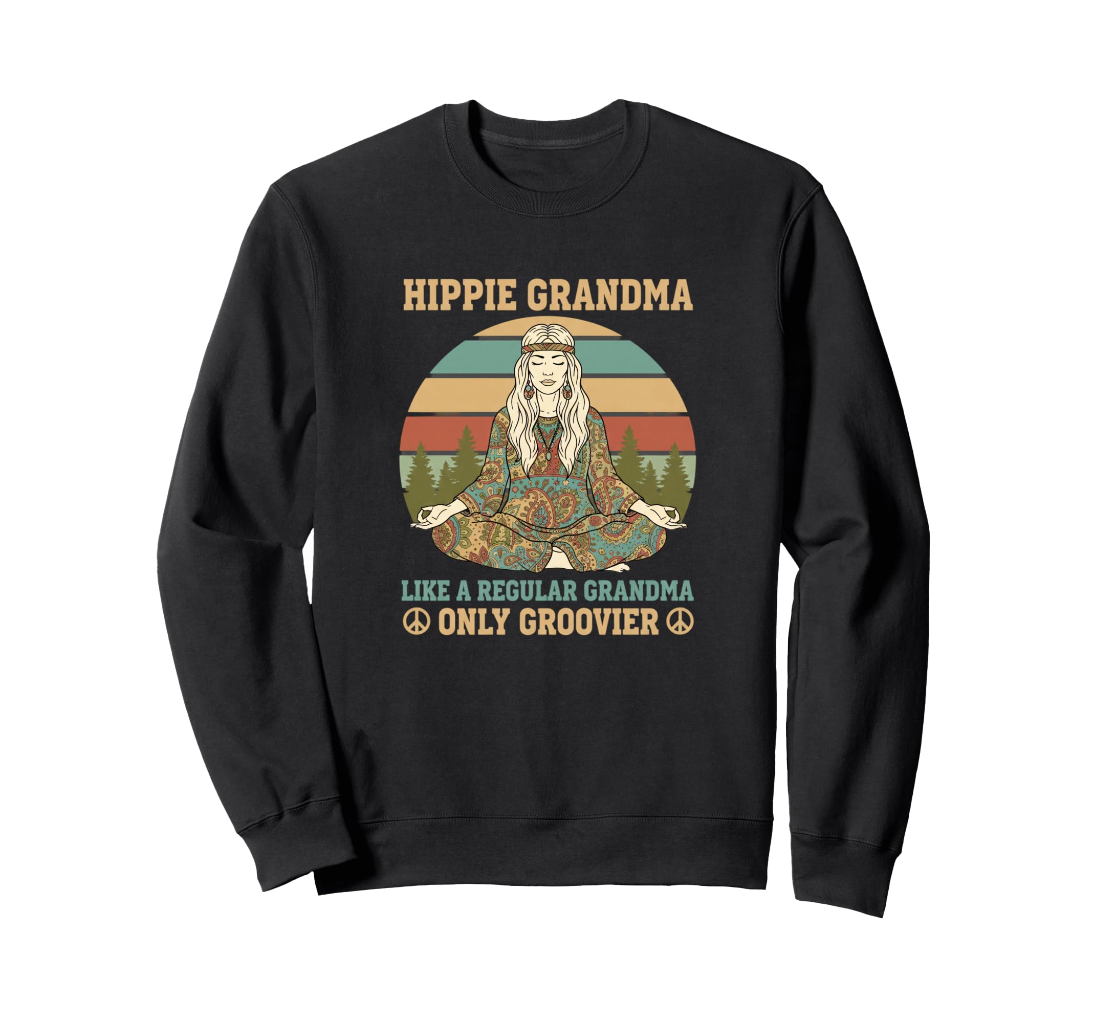 Grandparent Hippie Grandma Boho Sweatshirt - Graphic Print Men Women - T-Shirt, Sweatshirt, Hoodie