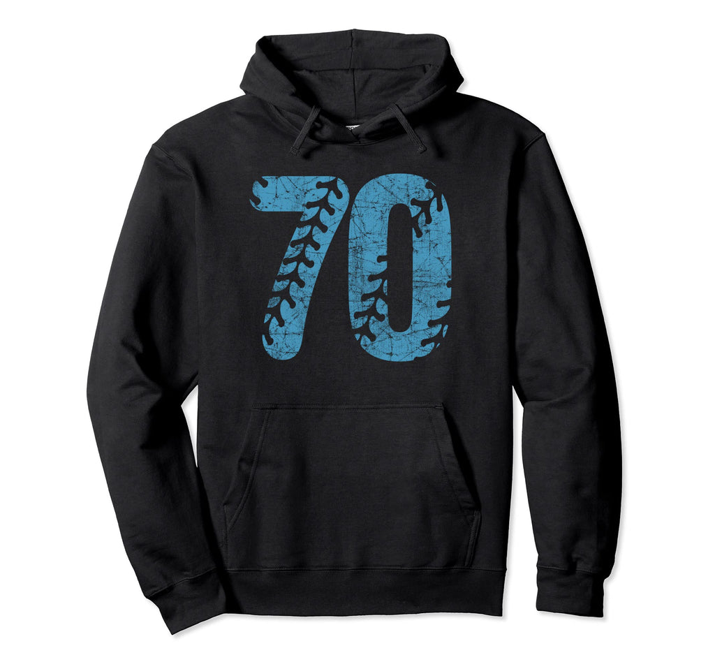 Baseball Softball Mom 70 Number Distressed Hoodie - Trendy Graphic Unisex - T-Shirt, Sweatshirt, Hoodie