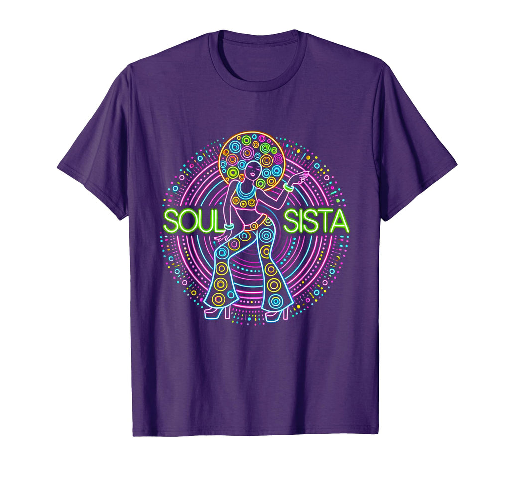 Soul Sista Afro 70S Soul Music Disco T-Shirt - Fun Novelty Design Unisex - T-Shirt, Sweatshirt, Hoodie