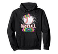 Baseball Mama Tie Dye Baseball Hoodie - Fun Novelty Design Men Women - T-Shirt, Sweatshirt, Hoodie