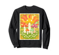 Groovy Mushroom Meadow 70S Flower Sweatshirt - Custom Art Print for Adults - T-Shirt, Sweatshirt, Hoodie