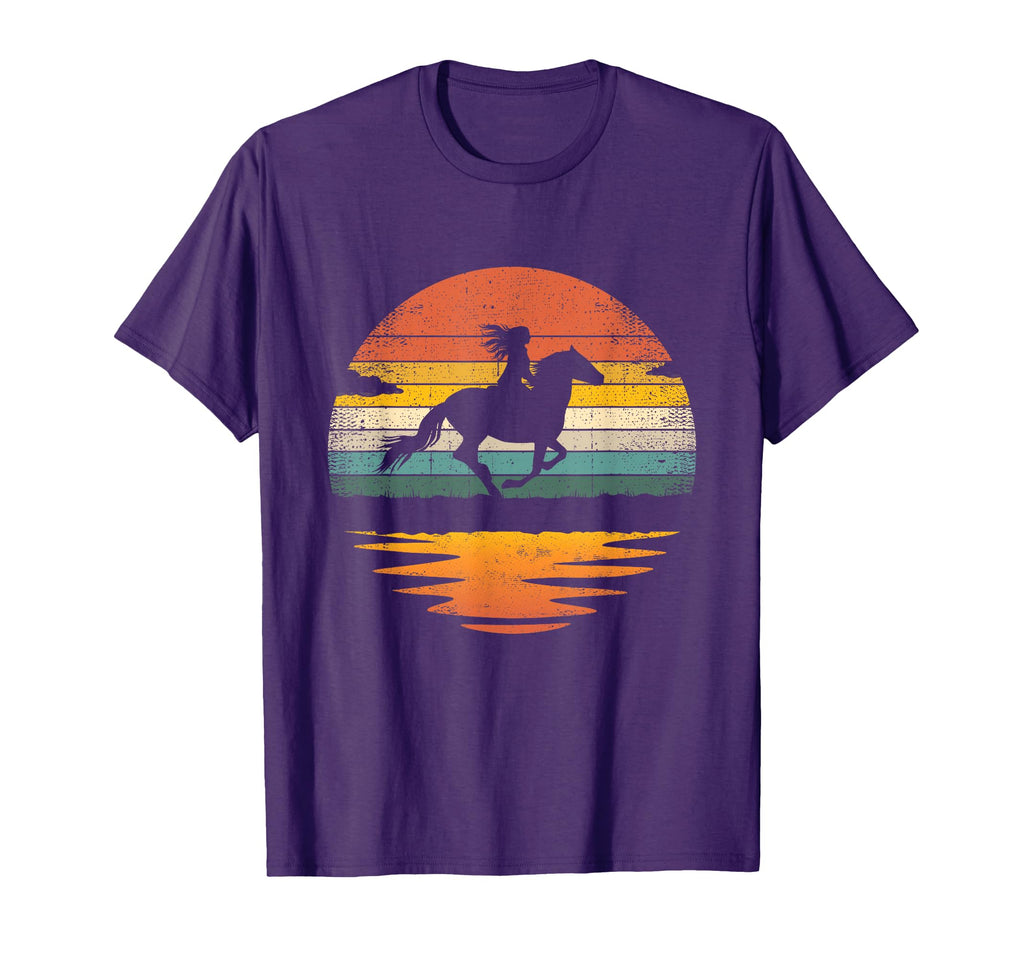 Horse Riding Cowgirl Sunset Horse T-Shirt - Casual Everyday Wear Men Women - T-Shirt, Sweatshirt, Hoodie