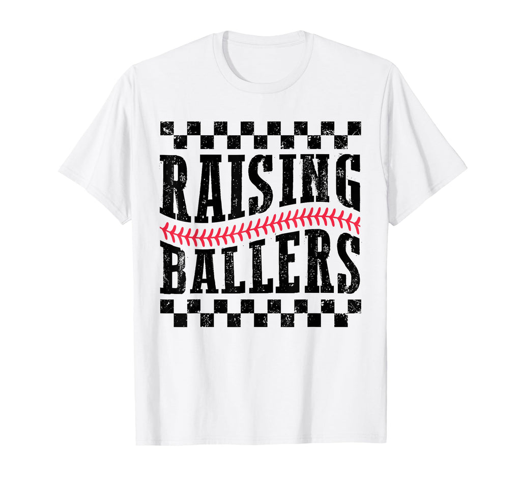 Raising Ballers Funny Mom Baseball T-Shirt - Aesthetic Graphic Men Women - T-Shirt, Sweatshirt, Hoodie