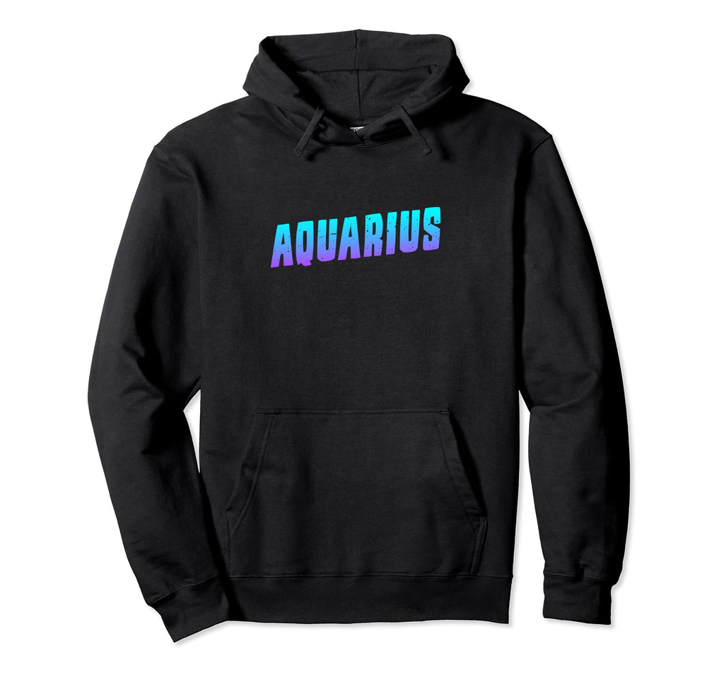 Aquarius Blue Purple Zodiac Sign Hoodie - Trendy Graphic Men Women - T-Shirt, Sweatshirt, Hoodie