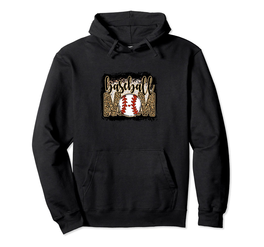 Baseball Mom Leopard Funny Softball Hoodie - Custom Art Print Unisex - T-Shirt, Sweatshirt, Hoodie