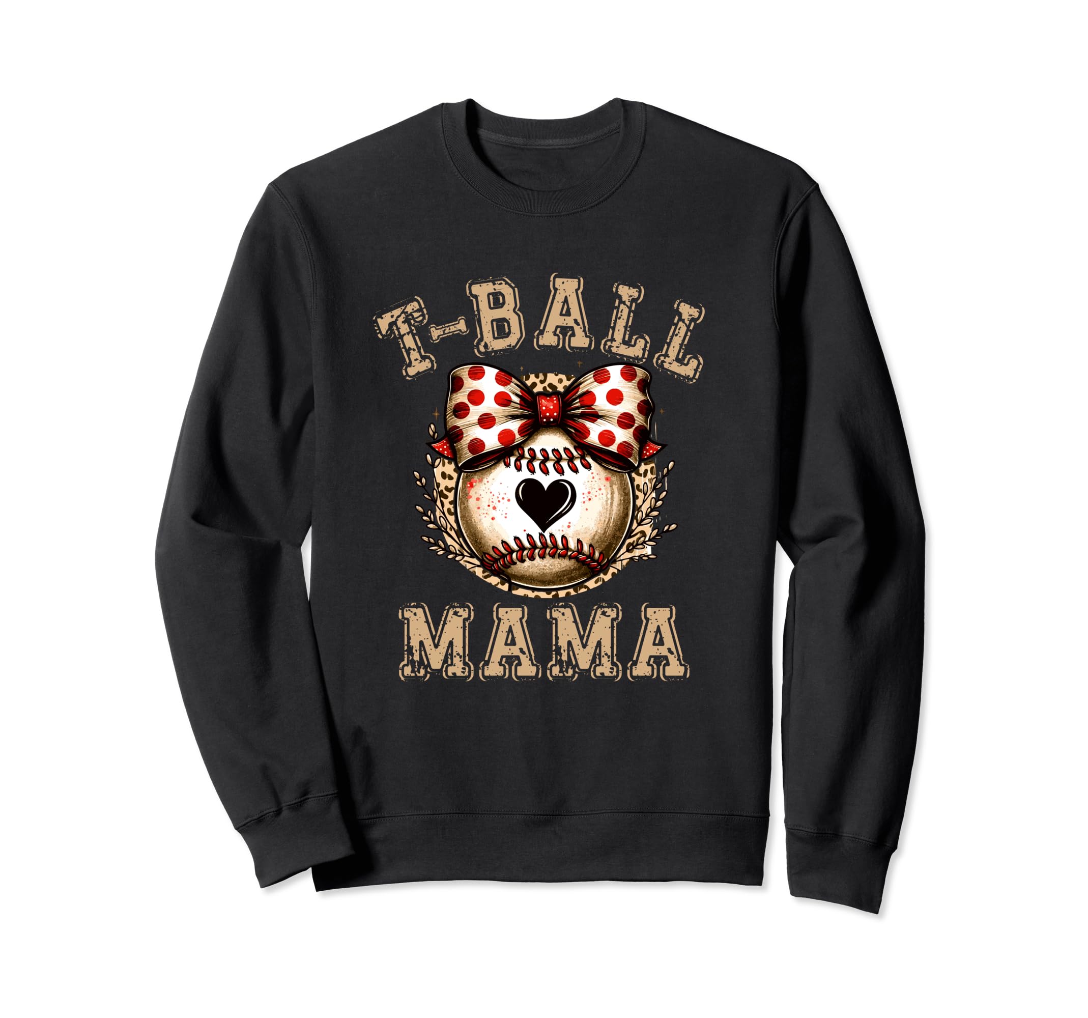 T Ball Mama Ball Bow Baseball Teen Sweatshirt - Novelty Apparel Men Women - T-Shirt, Sweatshirt, Hoodie