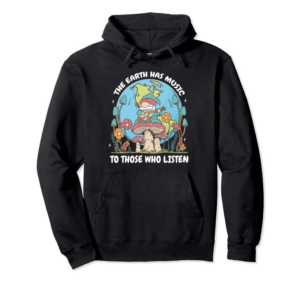 Hippie Gnome Mushrooms 70S Groovy Hippy Hoodie - Fun Novelty Design Unisex - T-Shirt, Sweatshirt, Hoodie