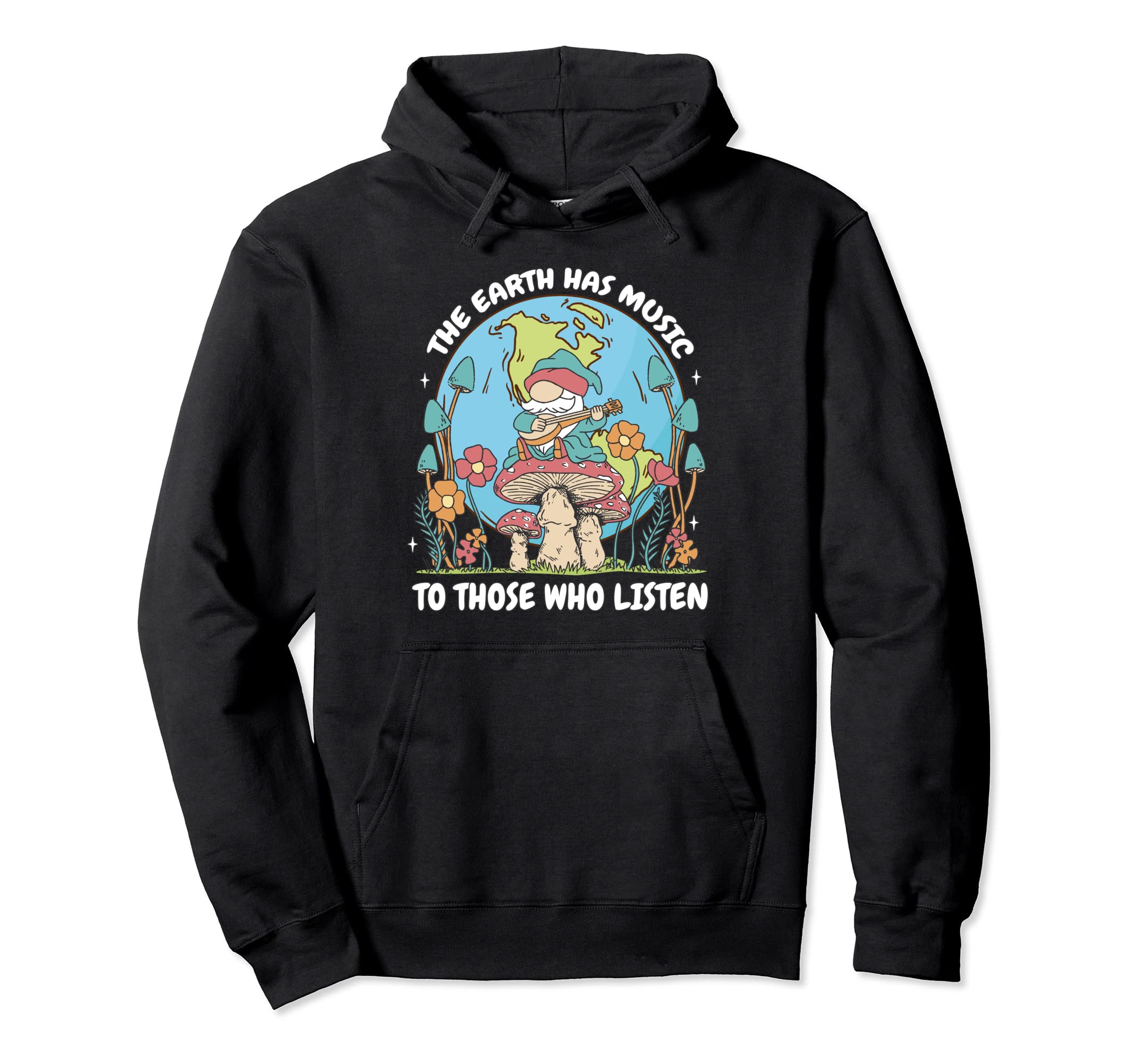 Hippie Gnome Mushrooms 70S Groovy Hippy Hoodie - Fun Novelty Design Unisex - T-Shirt, Sweatshirt, Hoodie