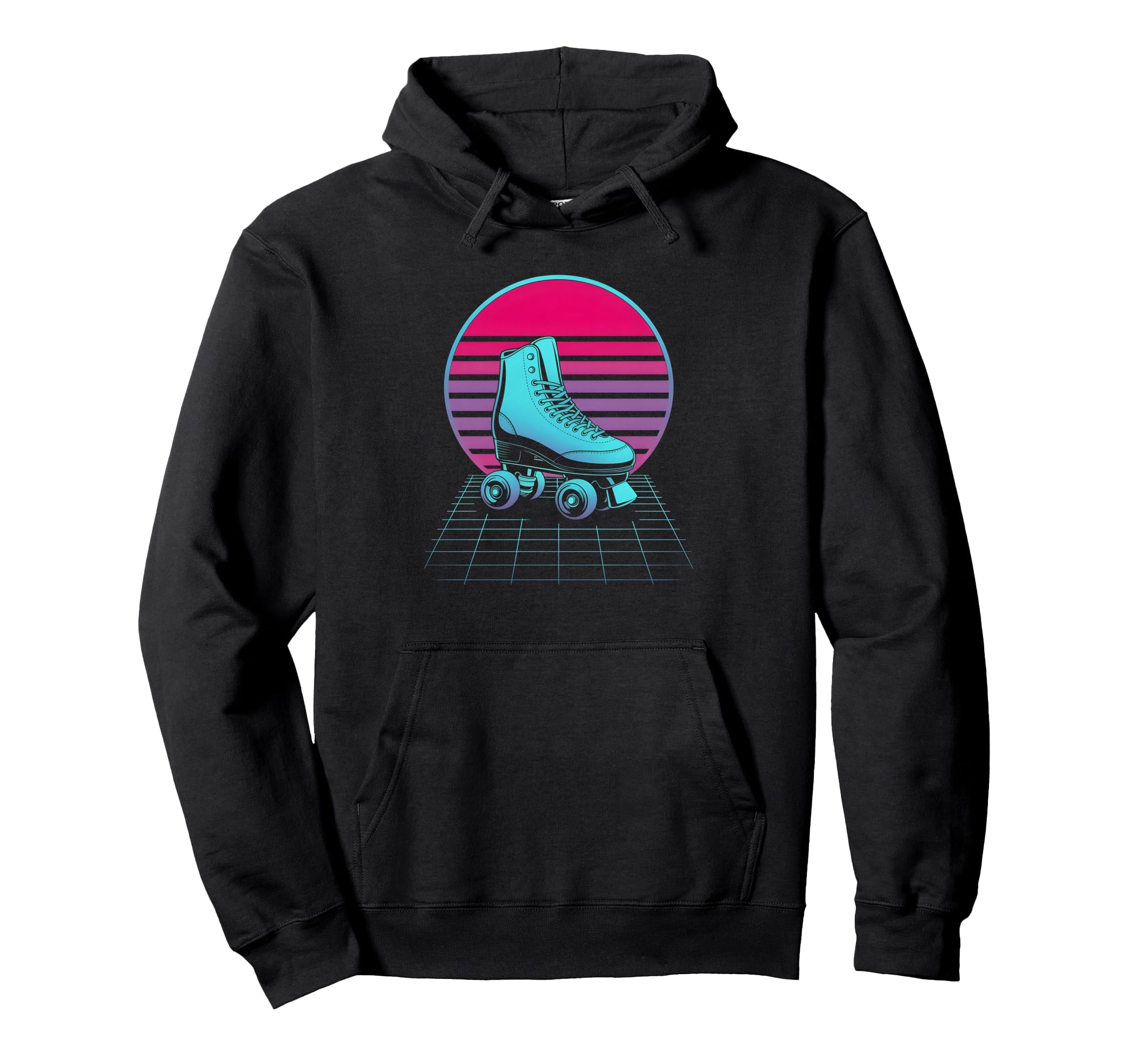 Synthwave Vaporwave Roller Skate Shoes Hoodie - Unique Graphic for Adults - T-Shirt, Sweatshirt, Hoodie