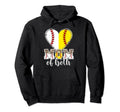 Mom Both Heart Softball Baseball Mom Hoodie - Custom Art Print Unisex - T-Shirt, Sweatshirt, Hoodie