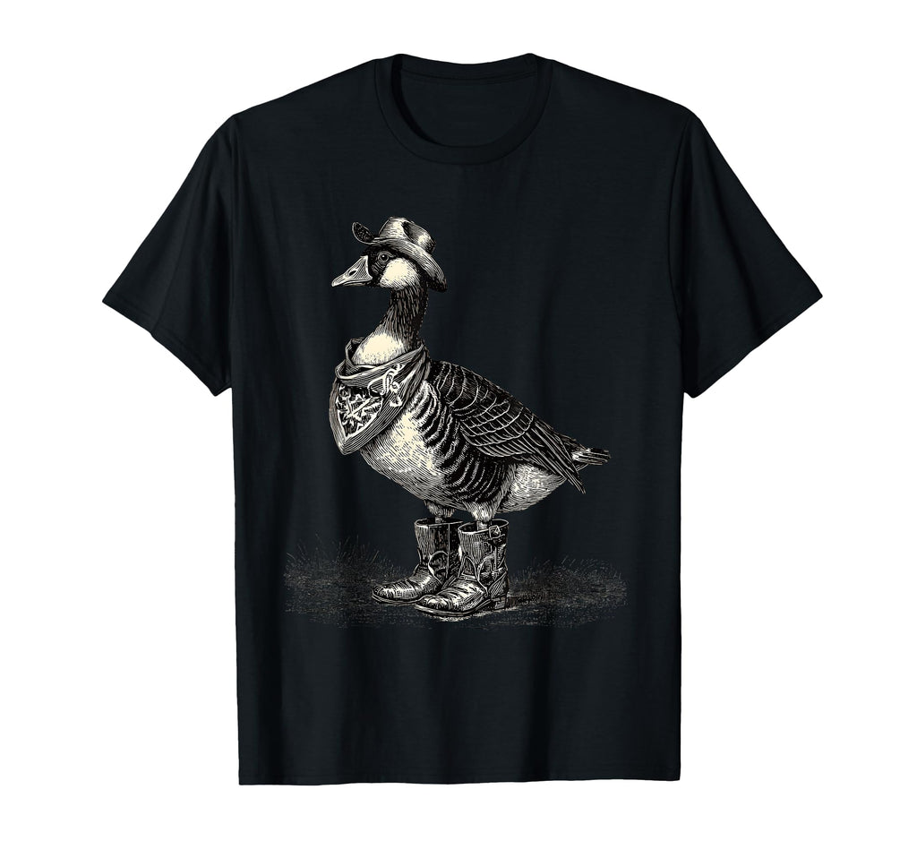 Goose Cowboy Rodeo Cowgirl Western T-Shirt - Fun Novelty Design Unisex - T-Shirt, Sweatshirt, Hoodie