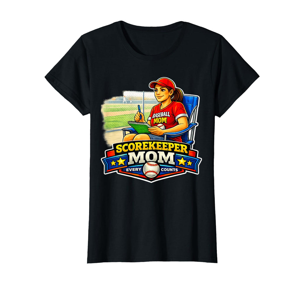 Baseball Mom Funny Scorekeeper Game T-Shirt - Trendy Graphic for Adults - T-Shirt, Sweatshirt, Hoodie