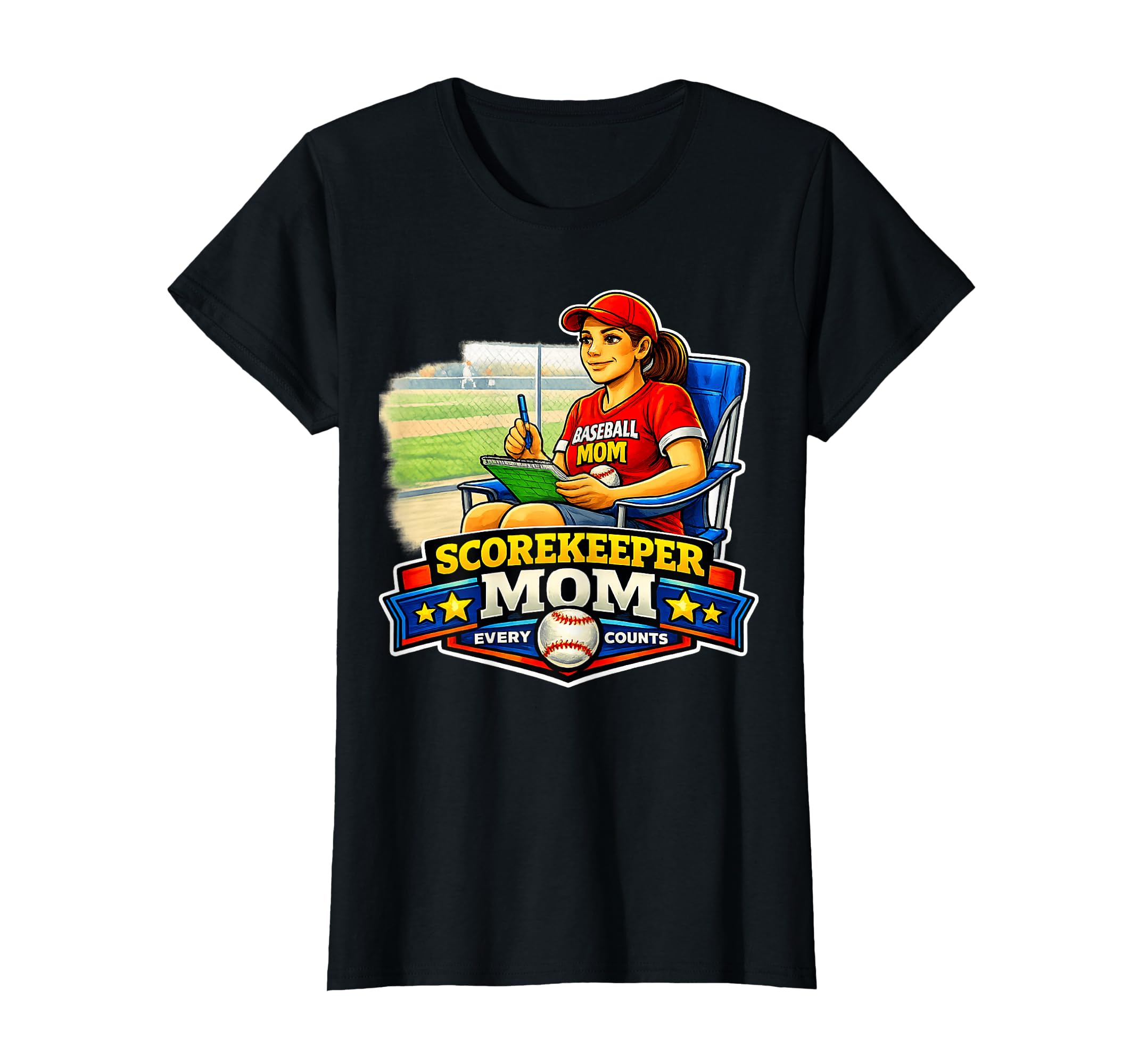 Baseball Mom Funny Scorekeeper Game T-Shirt - Trendy Graphic for Adults - T-Shirt, Sweatshirt, Hoodie