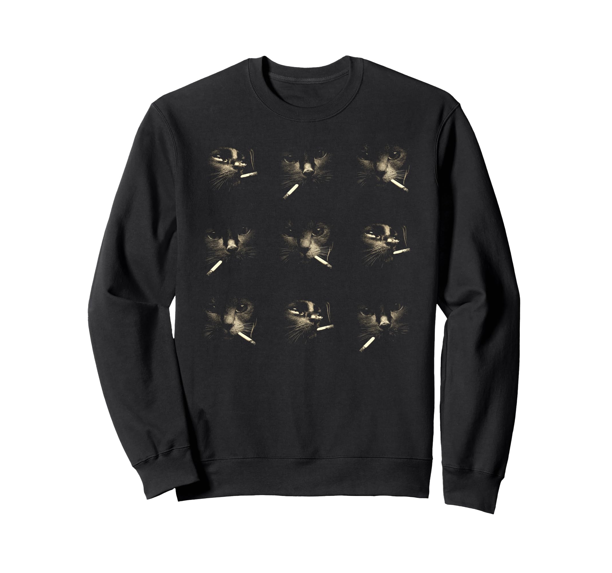 Funny Edgy Smoking Cat Meme Sweatshirt - Casual Everyday Wear for Adults - T-Shirt, Sweatshirt, Hoodie