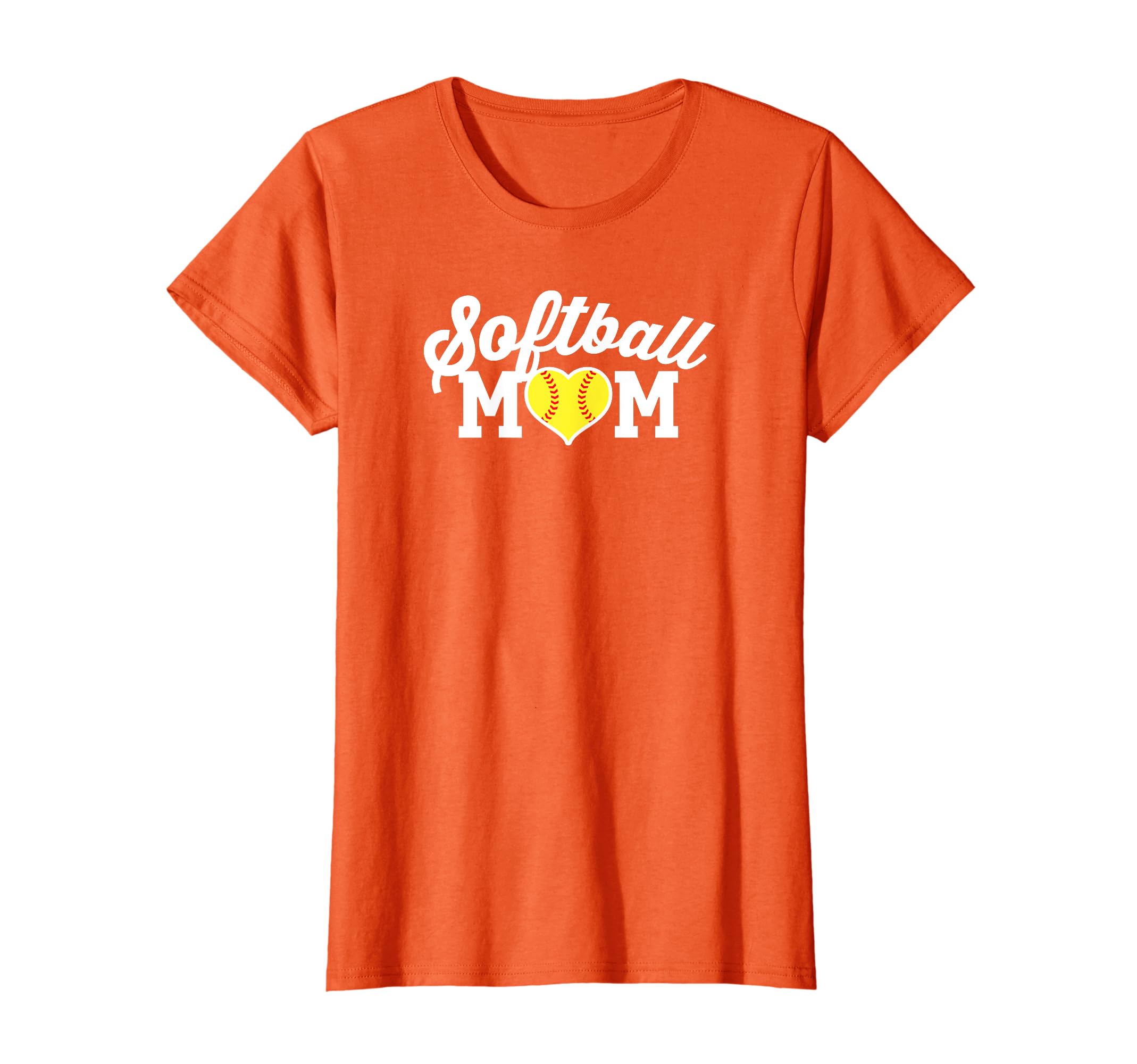 Orange Softball Mom Shirts Mothers T-Shirt - Custom Art Print Men Women - T-Shirt, Sweatshirt, Hoodie
