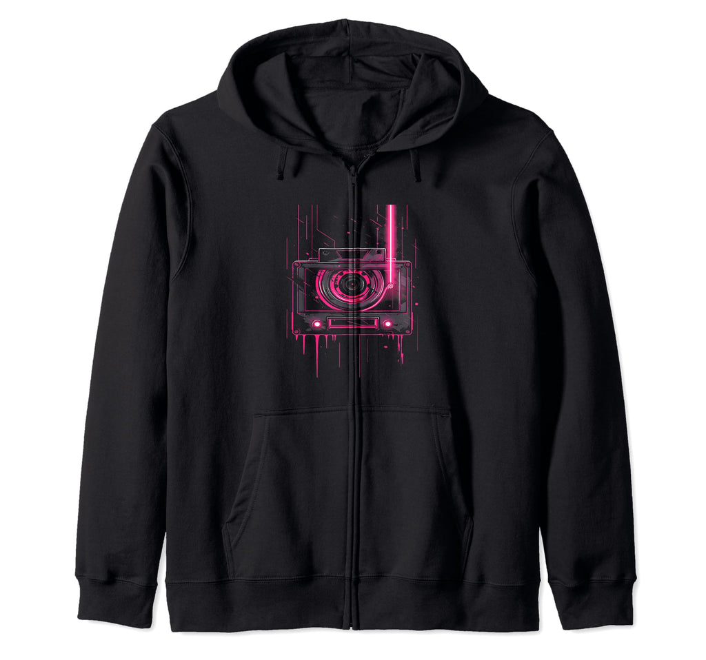 Neon Cassette Tape Gift Hoodie - Aesthetic Graphic Men Women - T-Shirt, Sweatshirt, Hoodie