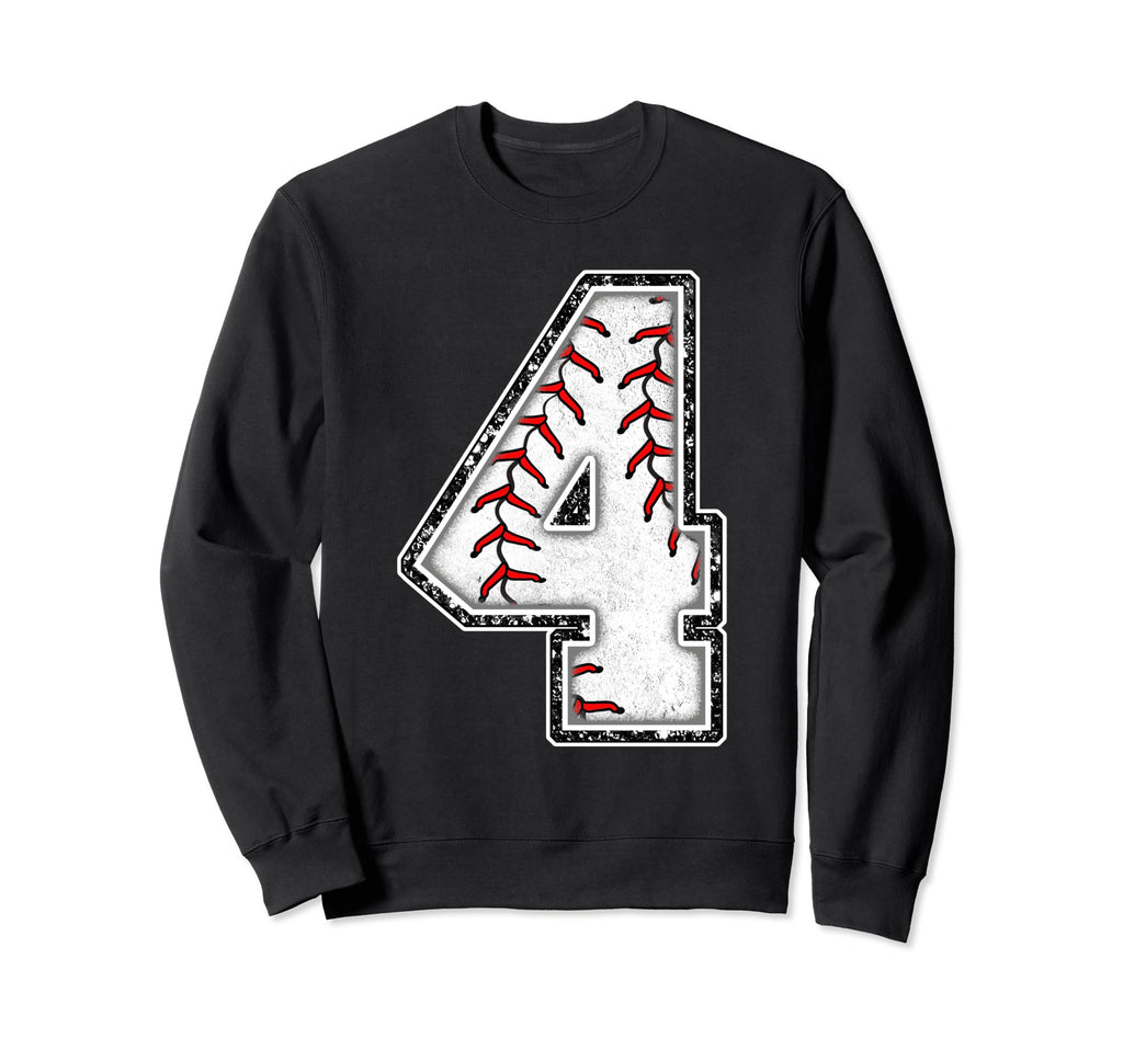 4 Years Old Birthday Baseball Theme Sweatshirt - Novelty Apparel Unisex - T-Shirt, Sweatshirt, Hoodie