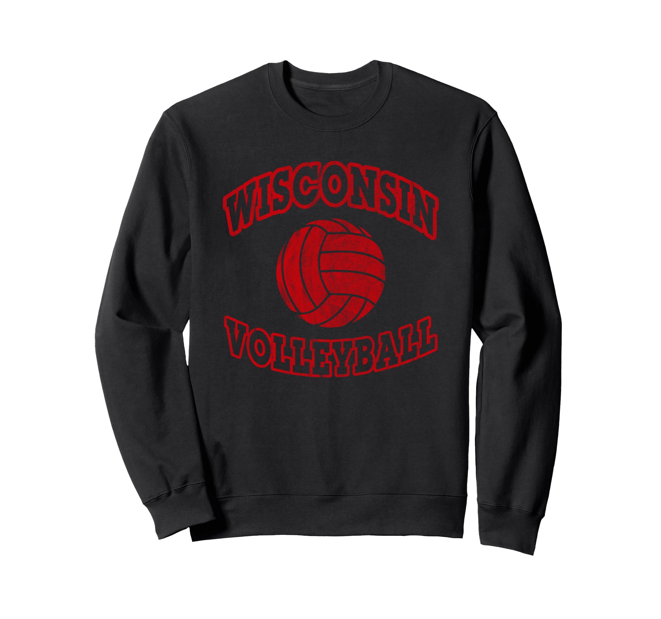 Wisconsin Volleyball Distressed Sweatshirt - Streetwear Style Unisex - T-Shirt, Sweatshirt, Hoodie
