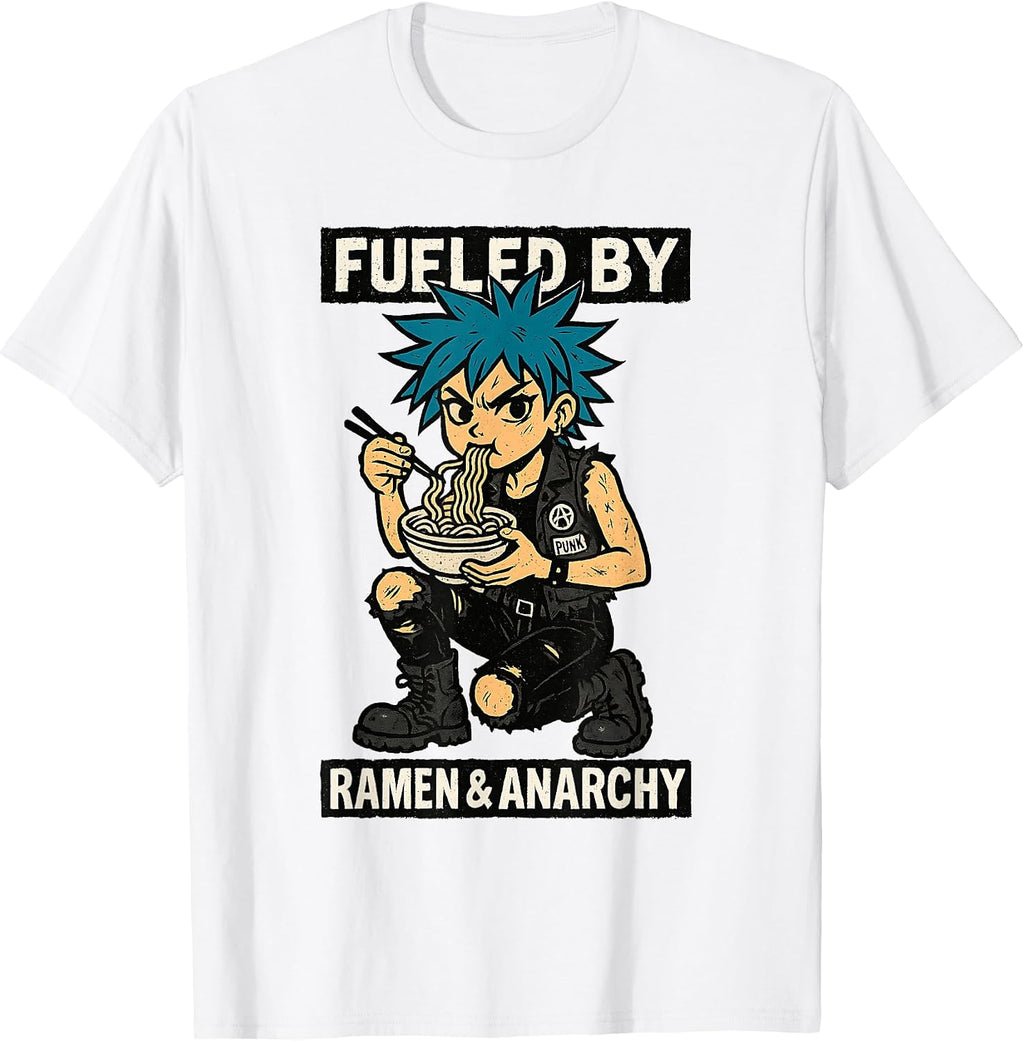 Fueled by Ramen Noodles Punk Anime Humor - Adult & Kids T-Shirts, Sweatshirts & Hoodies apparel design preview 1