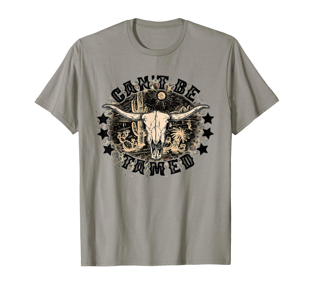 Cant Be Tamed Western Skull T-Shirt - Custom Art Print Men Women - T-Shirt, Sweatshirt, Hoodie