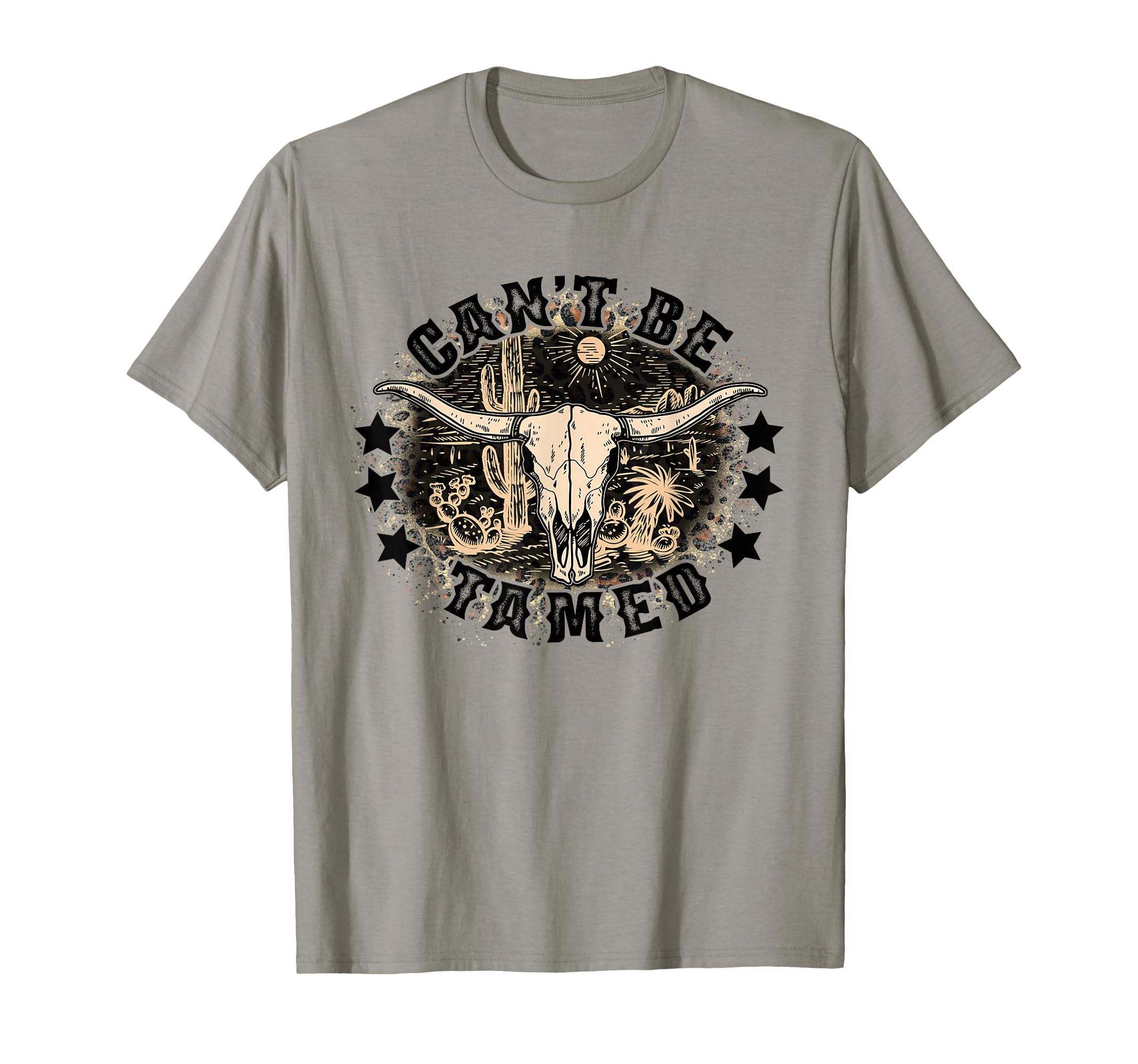 Cant Be Tamed Western Skull T-Shirt - Custom Art Print Men Women - T-Shirt, Sweatshirt, Hoodie